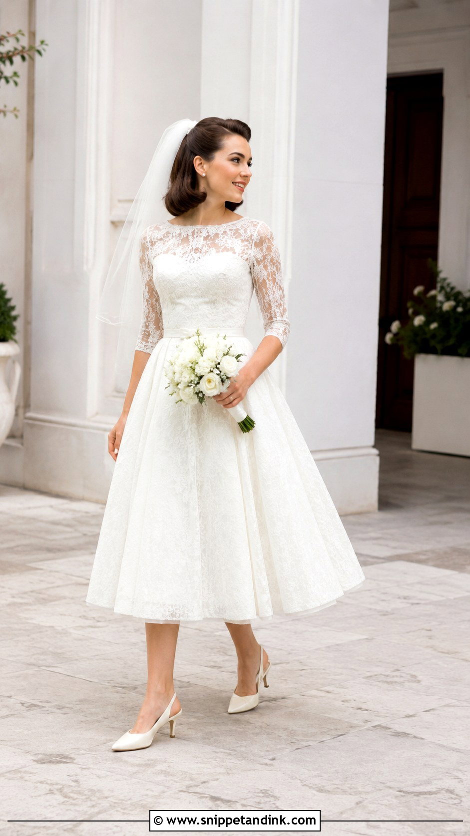 1960 Wedding Dress With Three Quarter Sleeves - Snippet and Ink - 20 1960 Wedding Dress Ideas