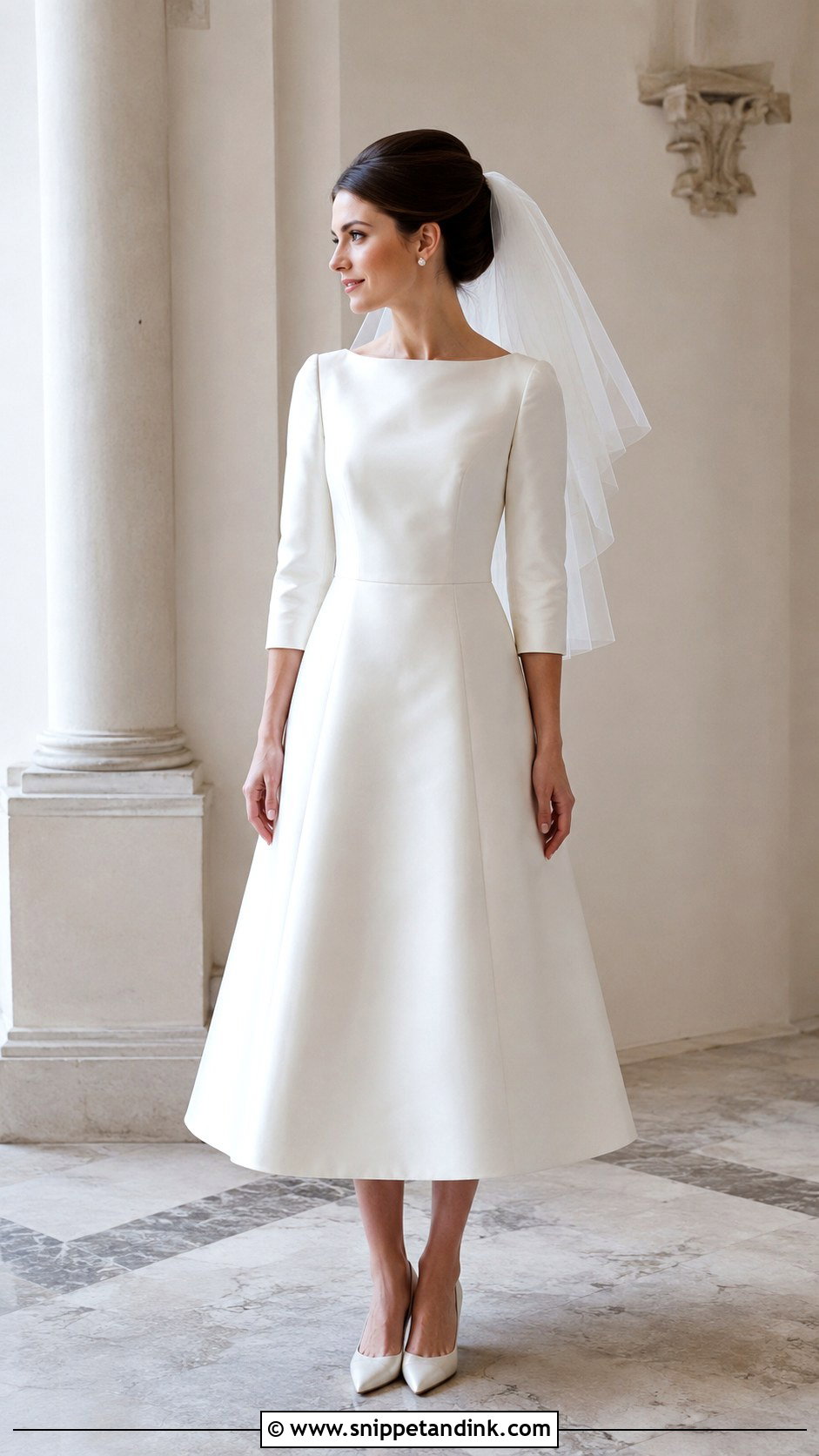 1960s Bateau Neck A Line Wedding Dress - Snippet and Ink - 20 Elegant Classy Vintage Wedding Dress Ideas