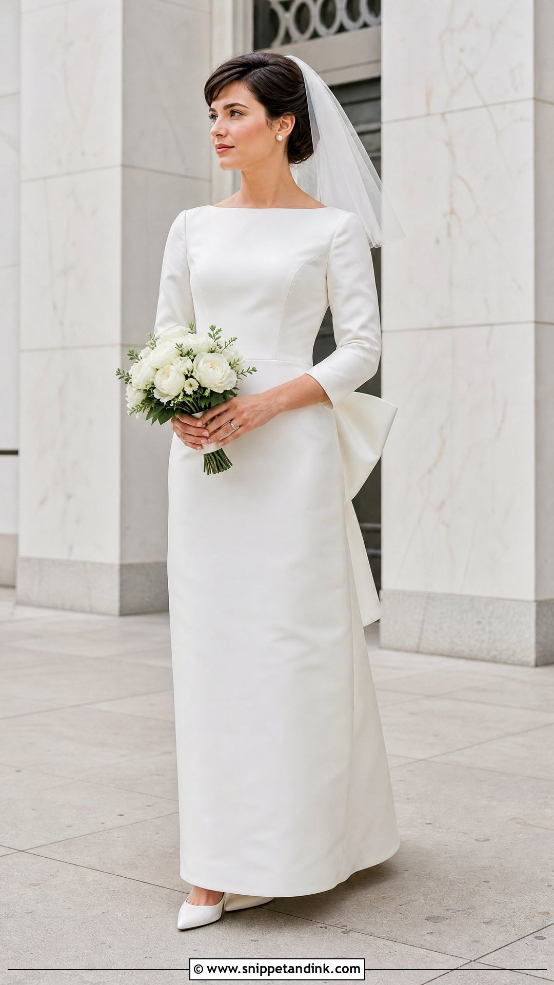 1960s Bateau Neck A Line Wedding Gown - Snippet and Ink - 20 Vintage Classy Wedding Gown Ideas