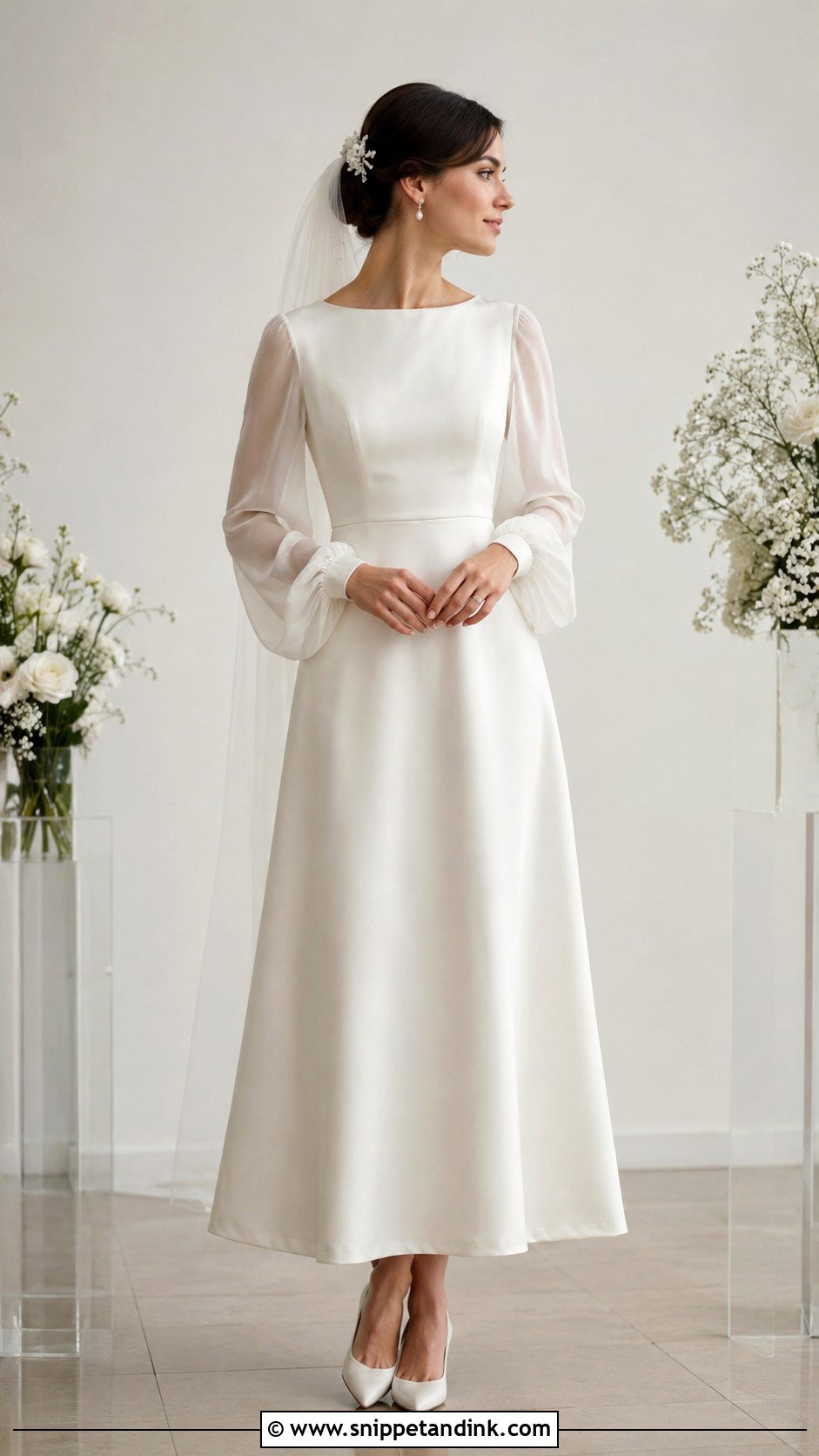 1960s Bishop Sleeve Wedding Dress - Snippet and Ink - 20 1960s Wedding Dress Ideas