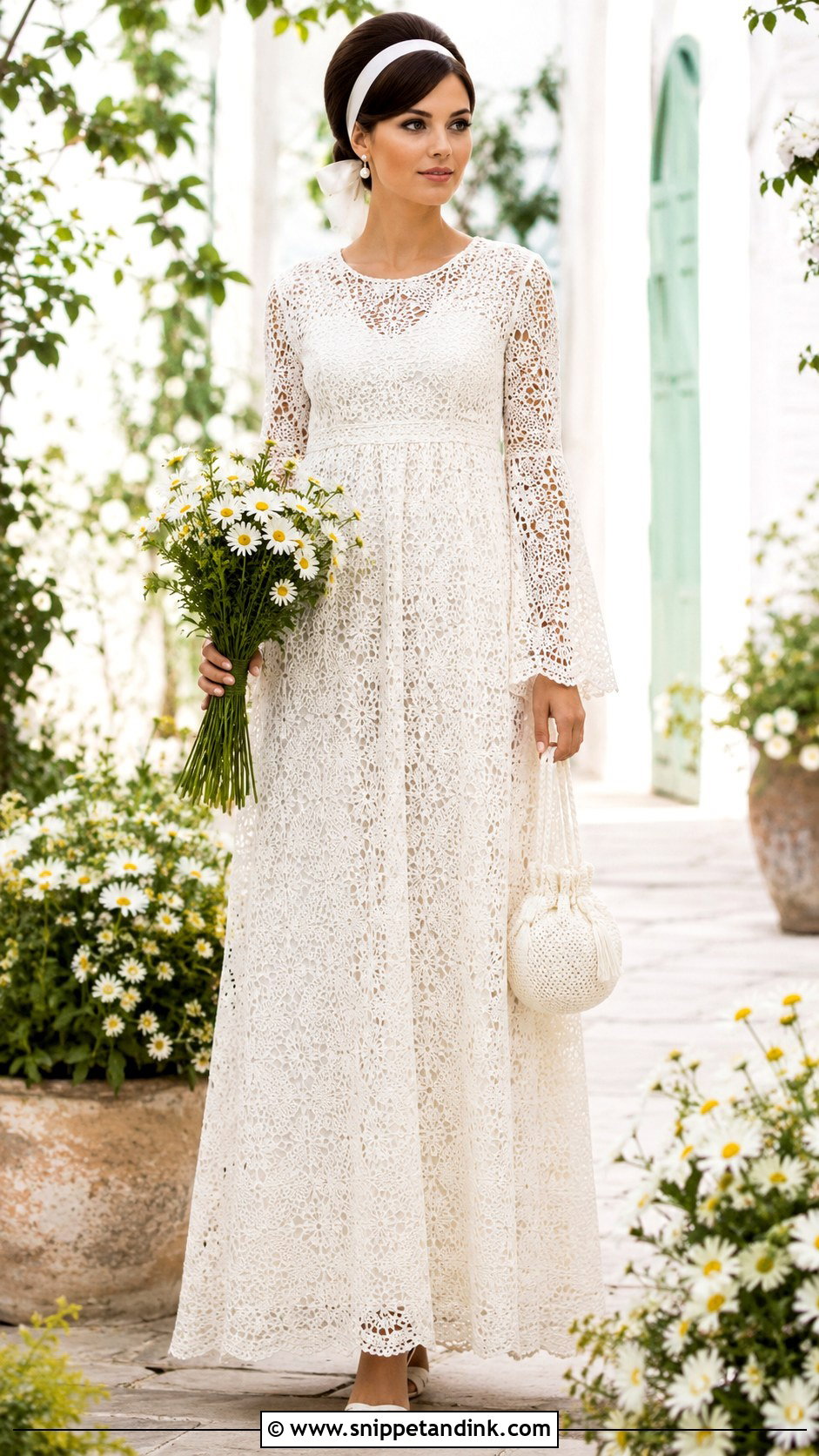 1960s Crochet Lace Wedding Dress - Snippet and Ink - 20 Vintage Wedding Dress 1960s Ideas