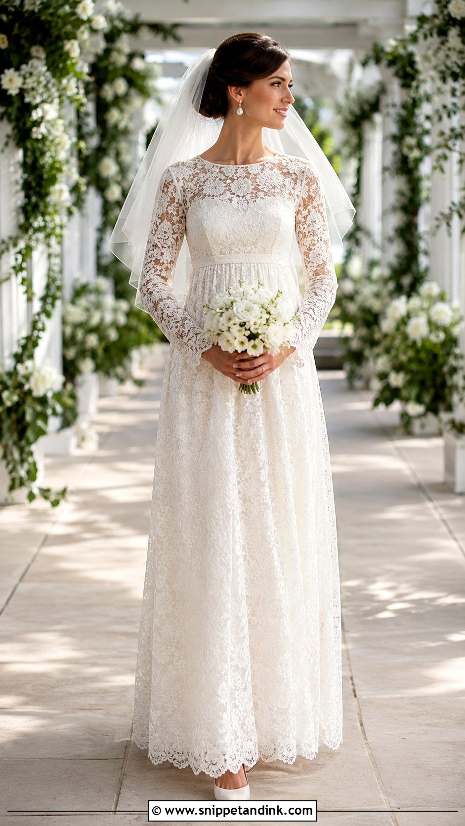 1960s Empire Waist Lace Wedding Dress - Snippet and Ink - 20 1960s Wedding Dress Ideas