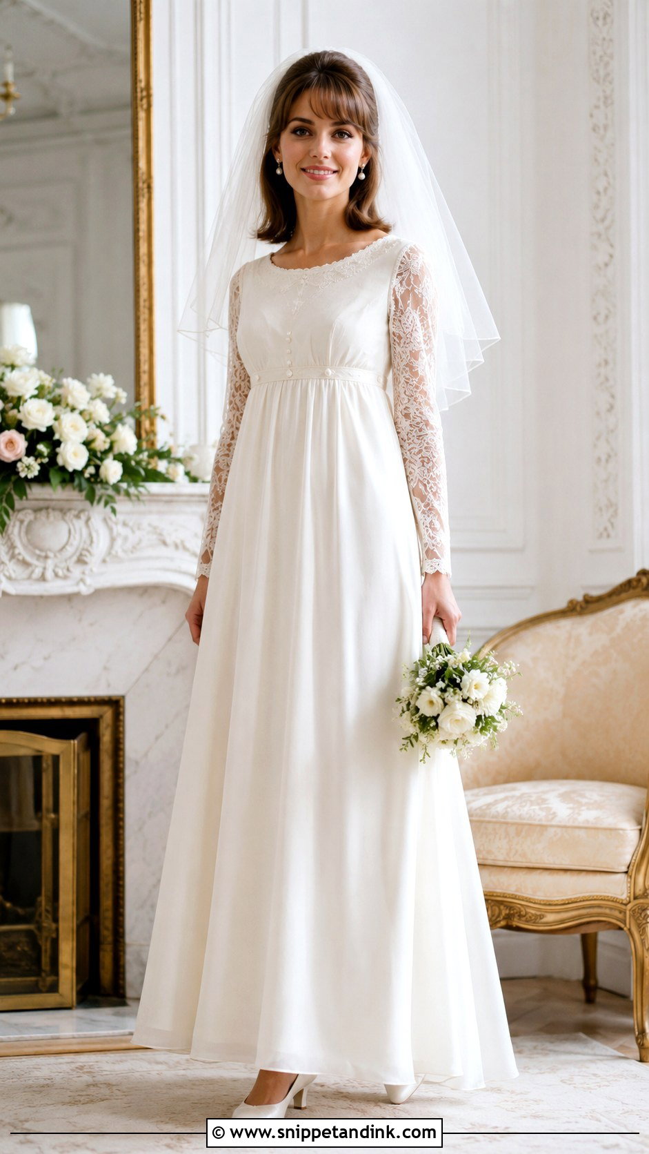 1960s Empire Waist Wedding Dress - Snippet and Ink - 25 1960s Wedding Dresses