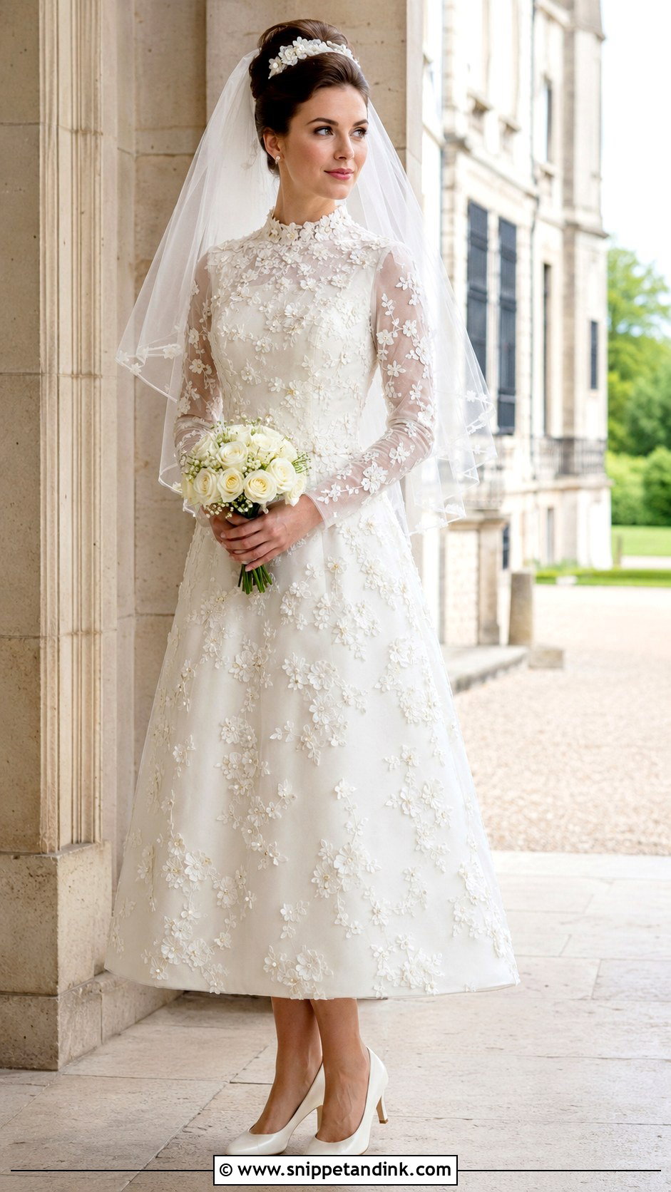 1960s Floral Applique Wedding Dress - Snippet and Ink - 20 Vintage Wedding Dress 1960s Ideas