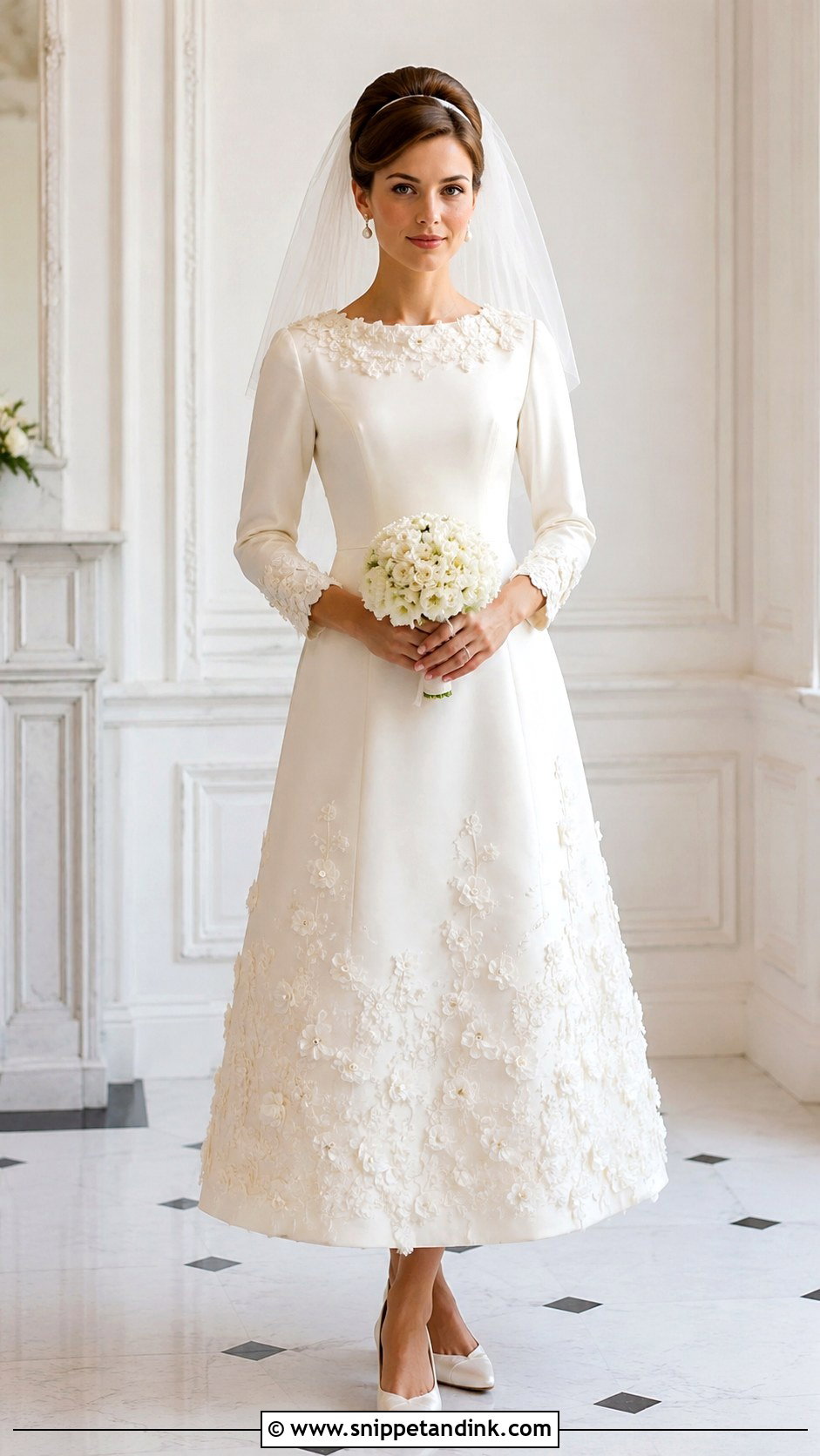 1960s Floral Applique Wedding Dress - Snippet and Ink - 20 1960s Wedding Dress Ideas