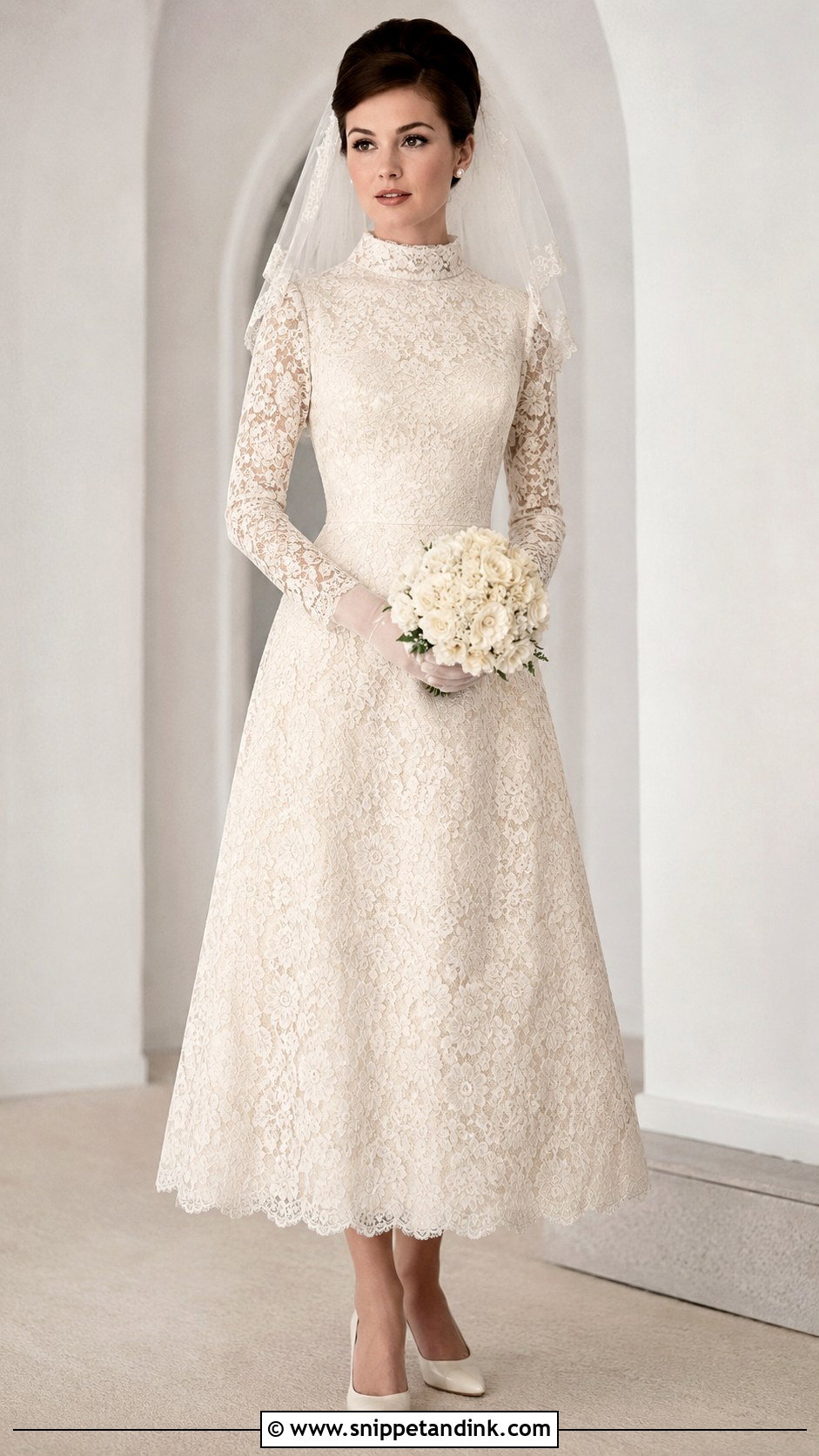 1960s High Neck Wedding Dress - Snippet and Ink - 25 1960s Wedding Dresses
