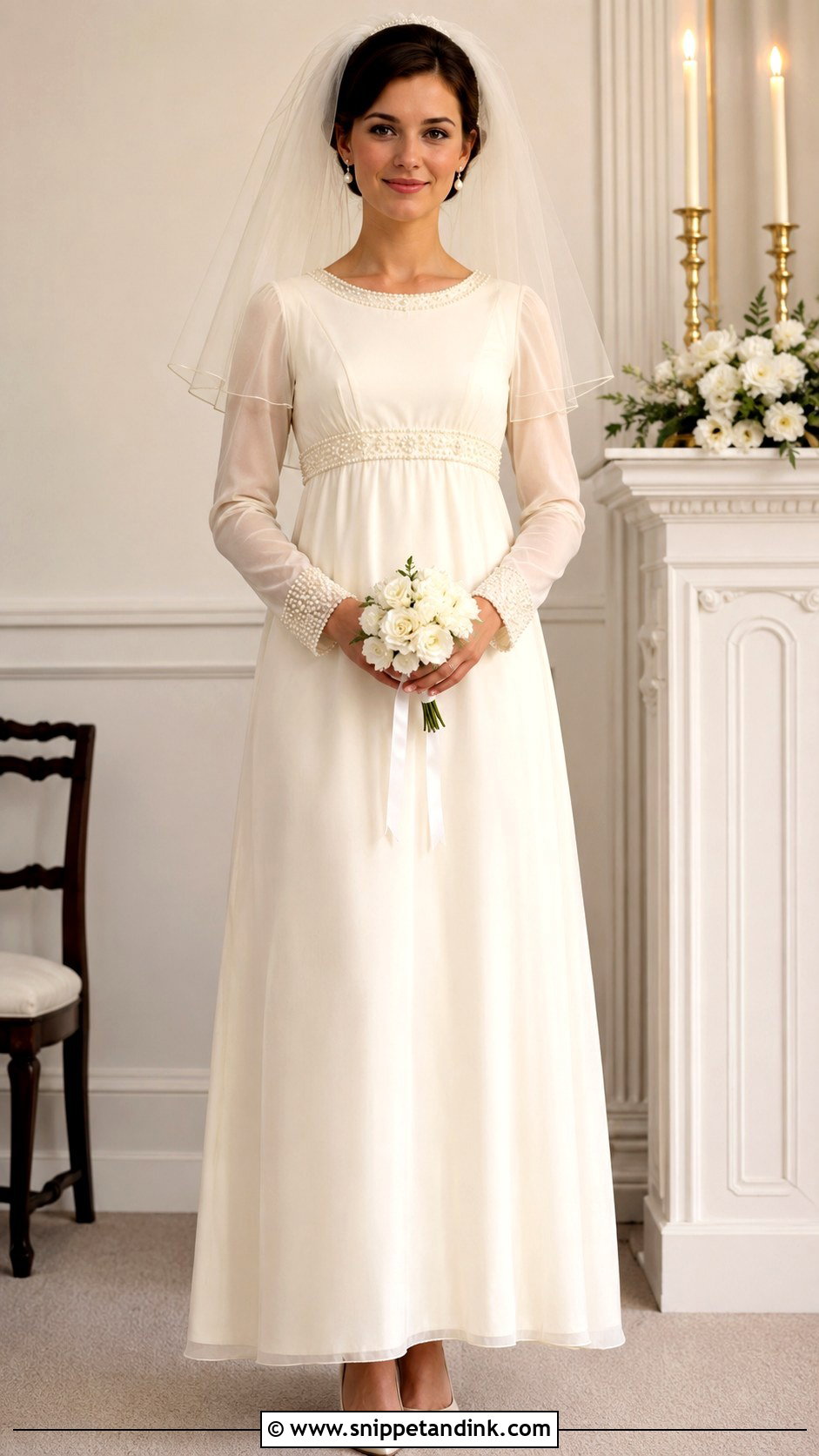 1960s Pearl Beaded Wedding Dress - Snippet and Ink - 25 1960s Wedding Dresses