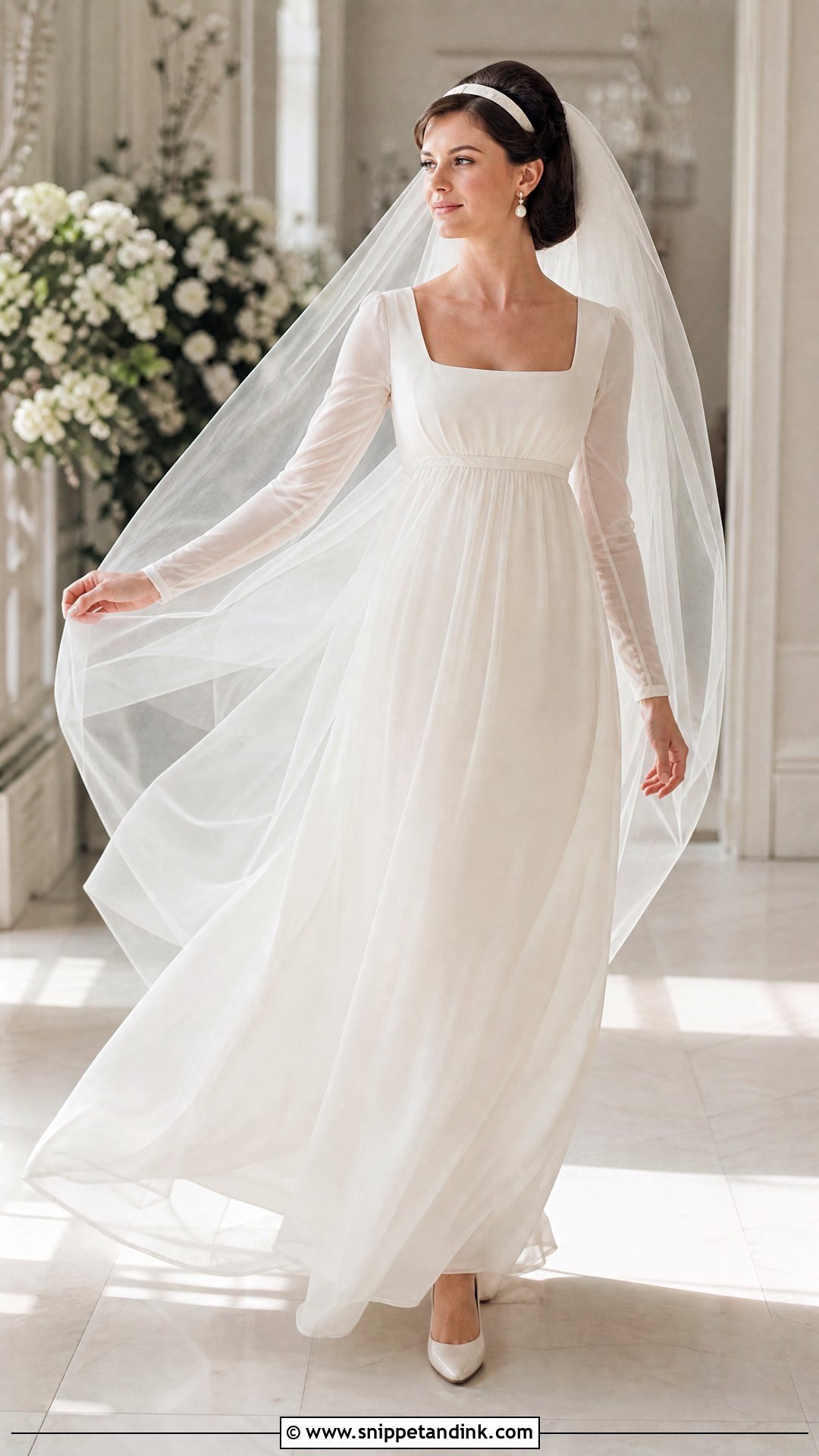 1960s Retro Bridal Empire Waist Gown - Snippet and Ink - 20 Retro Bridal Ideas