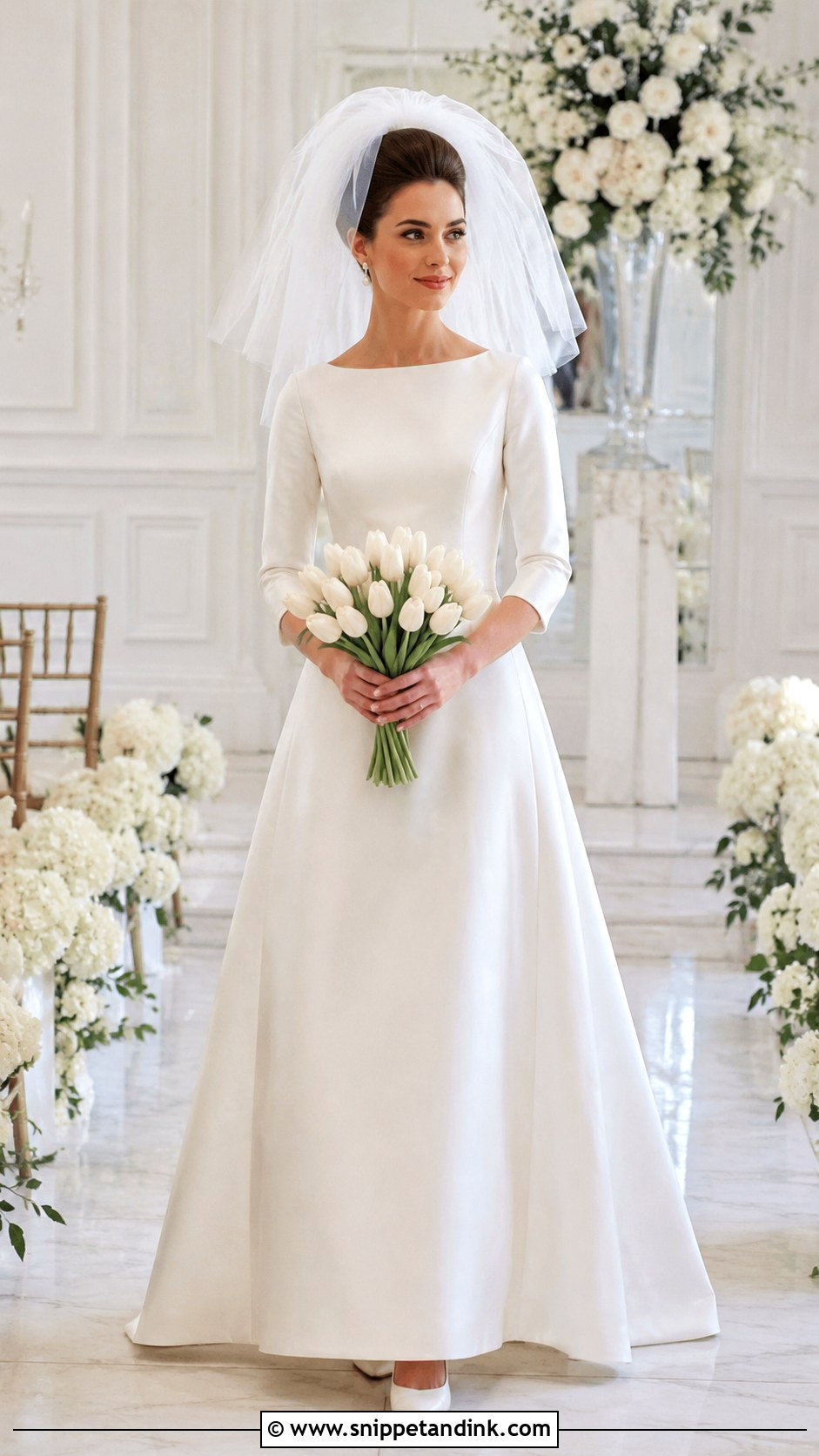 1960s Satin A Line Wedding Dress - Snippet and Ink - 20 Vintage Wedding Dress 1960s Ideas
