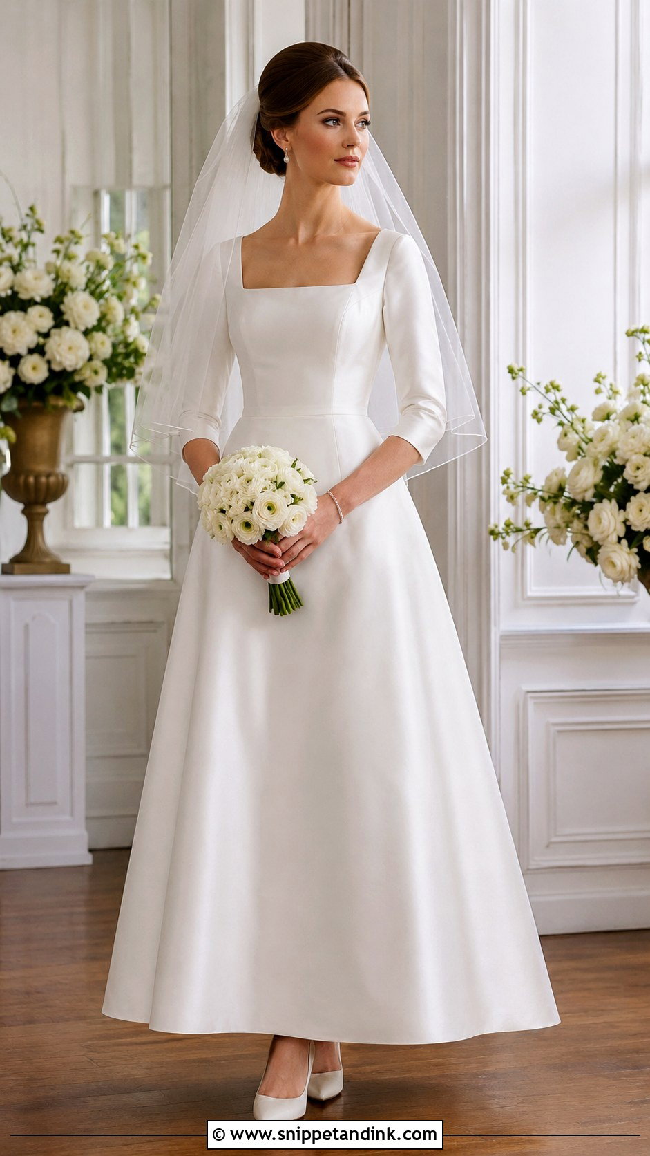 1960s Square Neck Wedding Dress - Snippet and Ink - 20 Vintage Wedding Dress 1960s Ideas