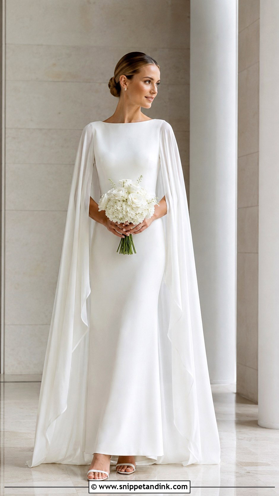 1970 Cape Sleeve Wedding Dress - Snippet and Ink - 25 1970 Wedding Dress Ideas