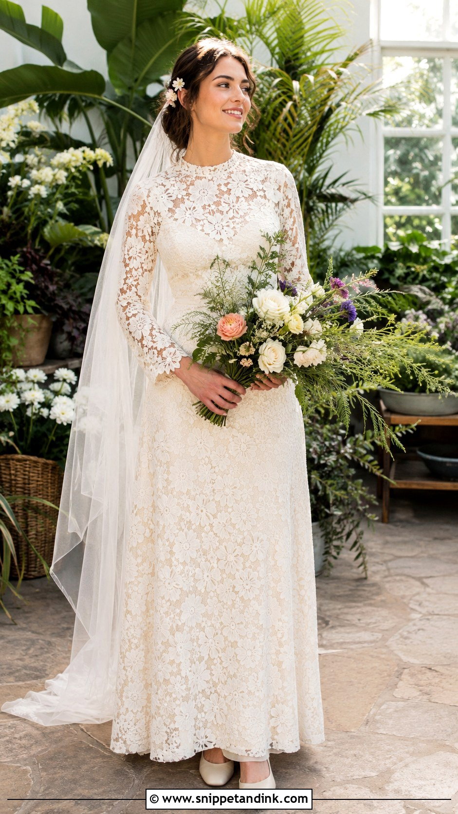 1970 Floral Lace Wedding Dress - Snippet and Ink - 25 1970 Wedding Dress Ideas