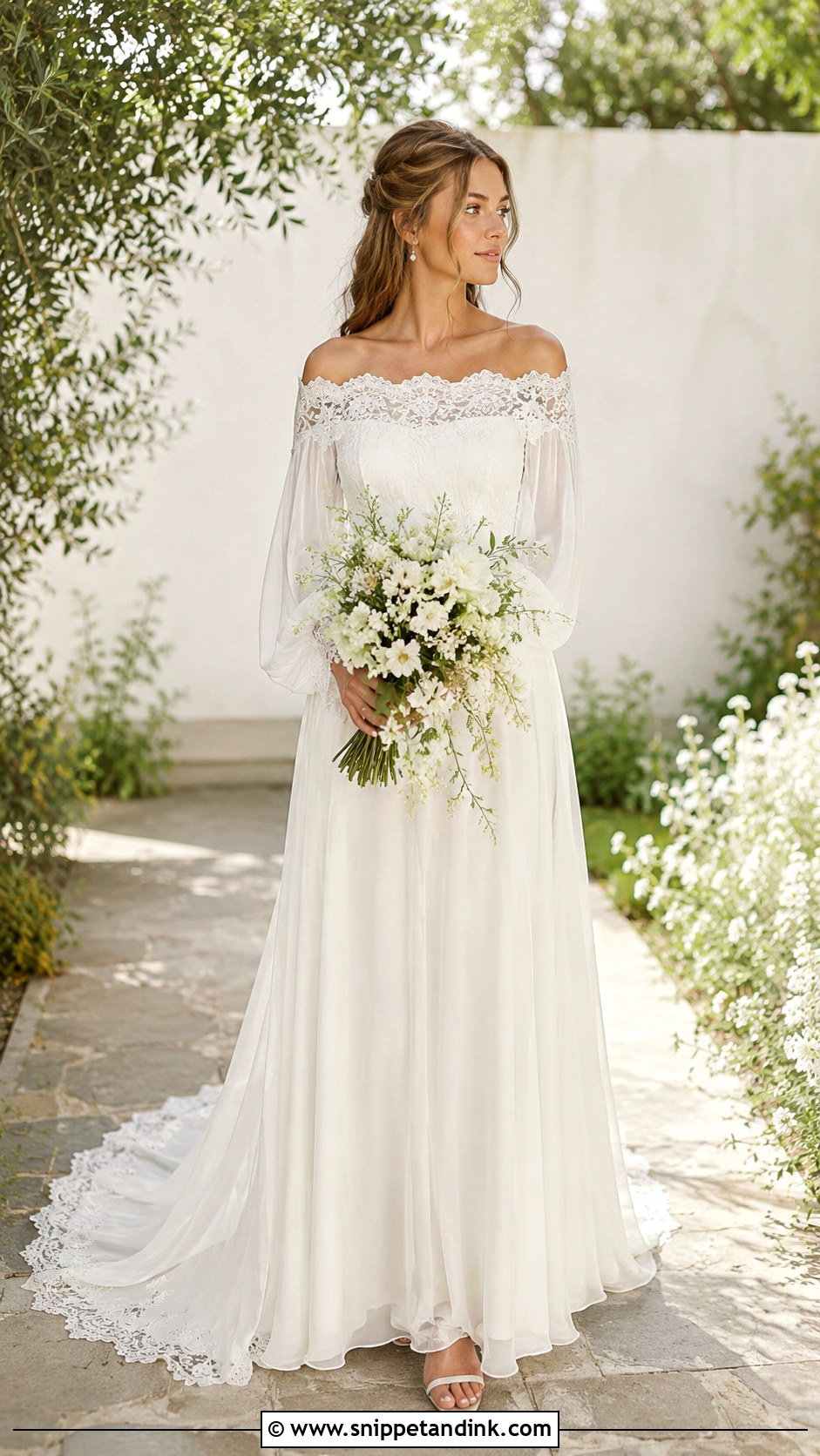 1970 Off Shoulder Wedding Dress - Snippet and Ink - 25 1970 Wedding Dress Ideas