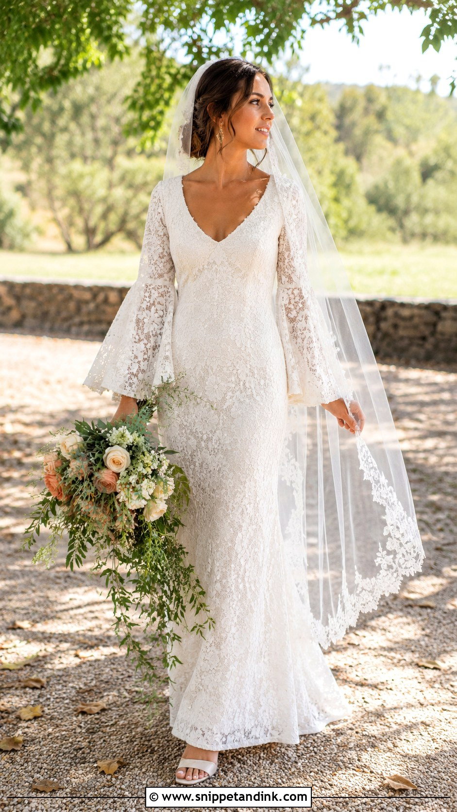 1970s Bell Sleeve Wedding Dress - Snippet and Ink - 20 Elegant Vintage Wedding Dress Ideas