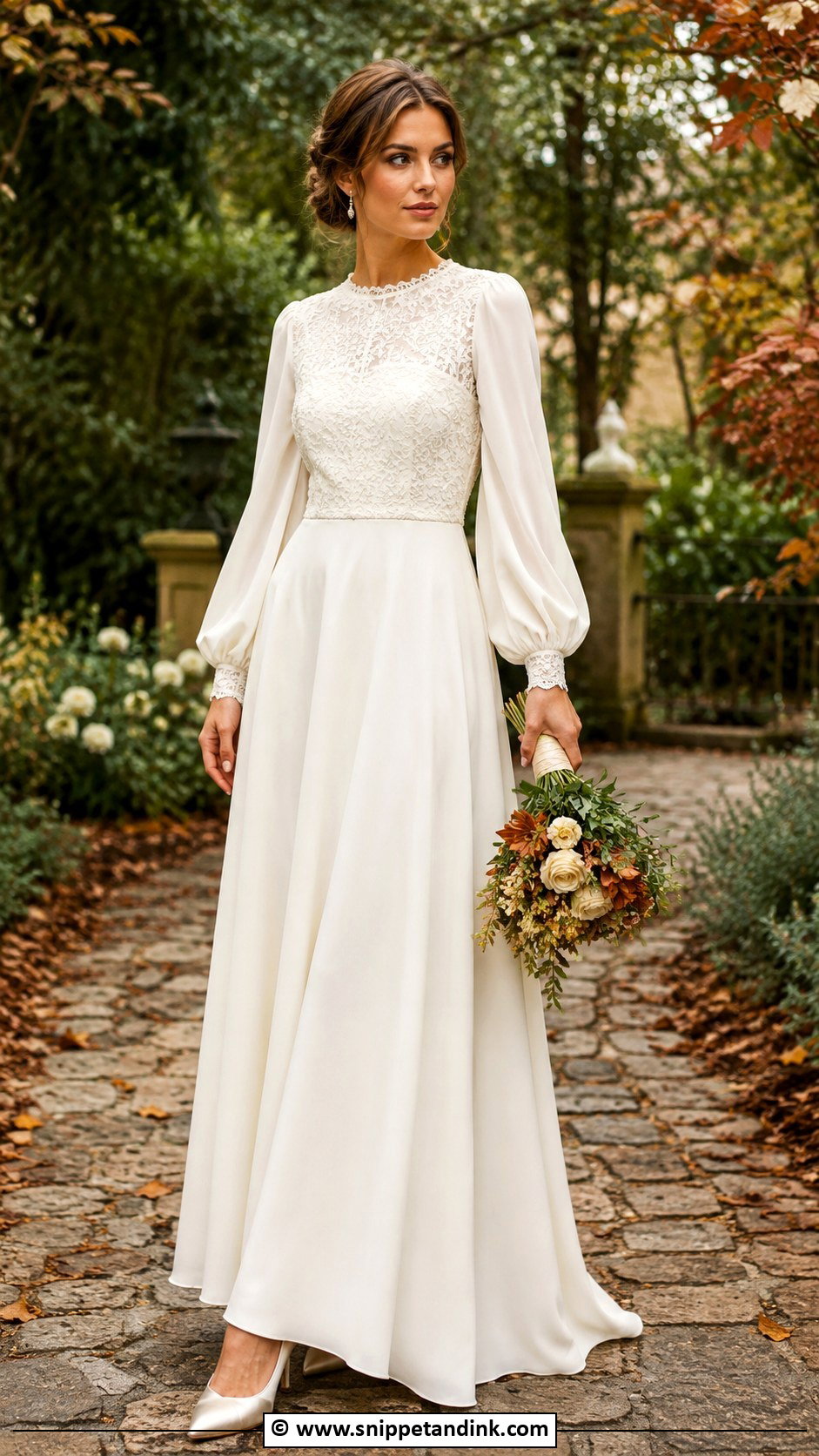 1970s Bishop Sleeve Wedding Dress - Snippet and Ink - 30 Vintage Wedding Dress 1970s Ideas
