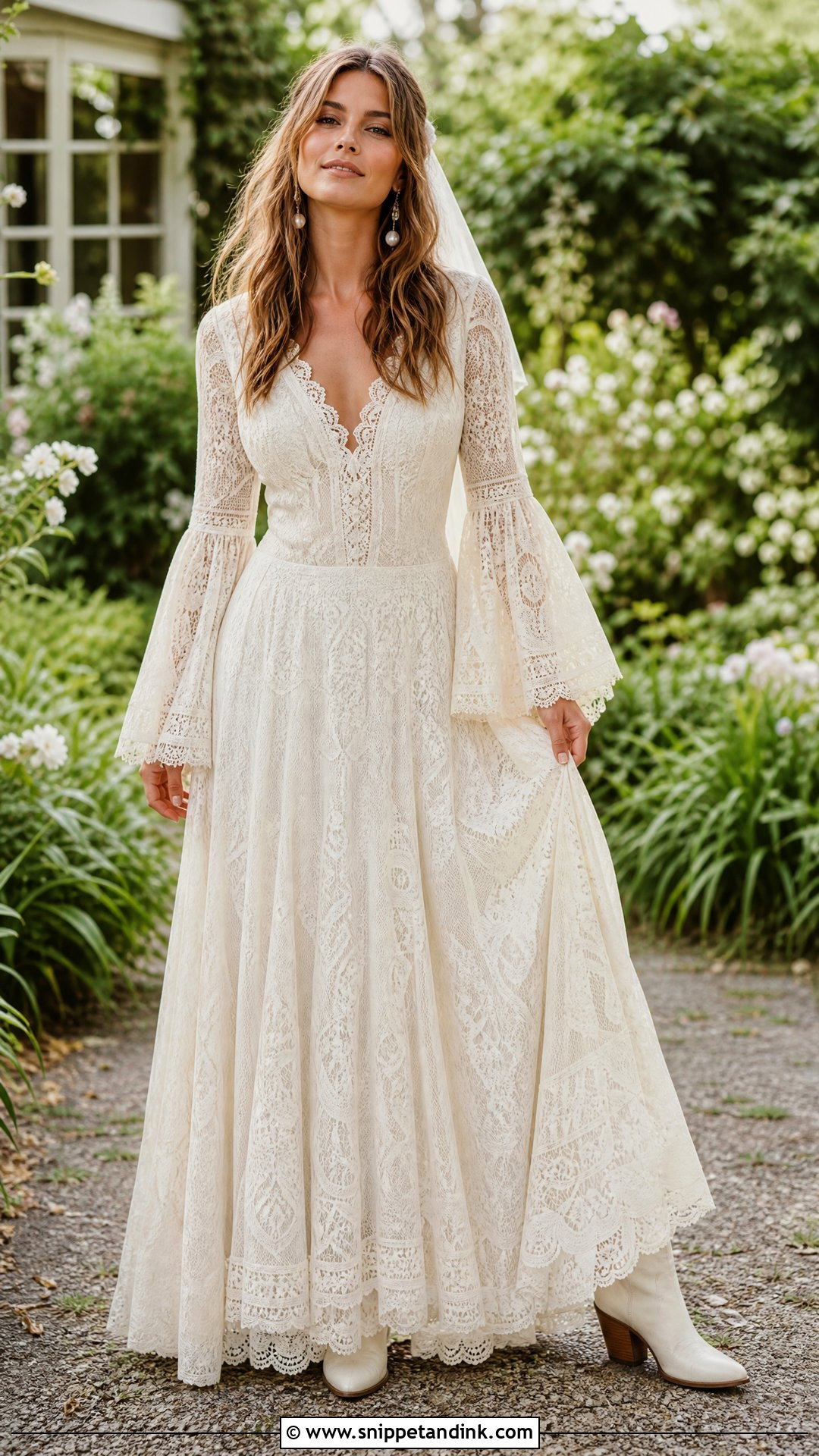 1970s Boho Lace Bridal Gown - Snippet and Ink - 20 Vintage Bridal Gowns