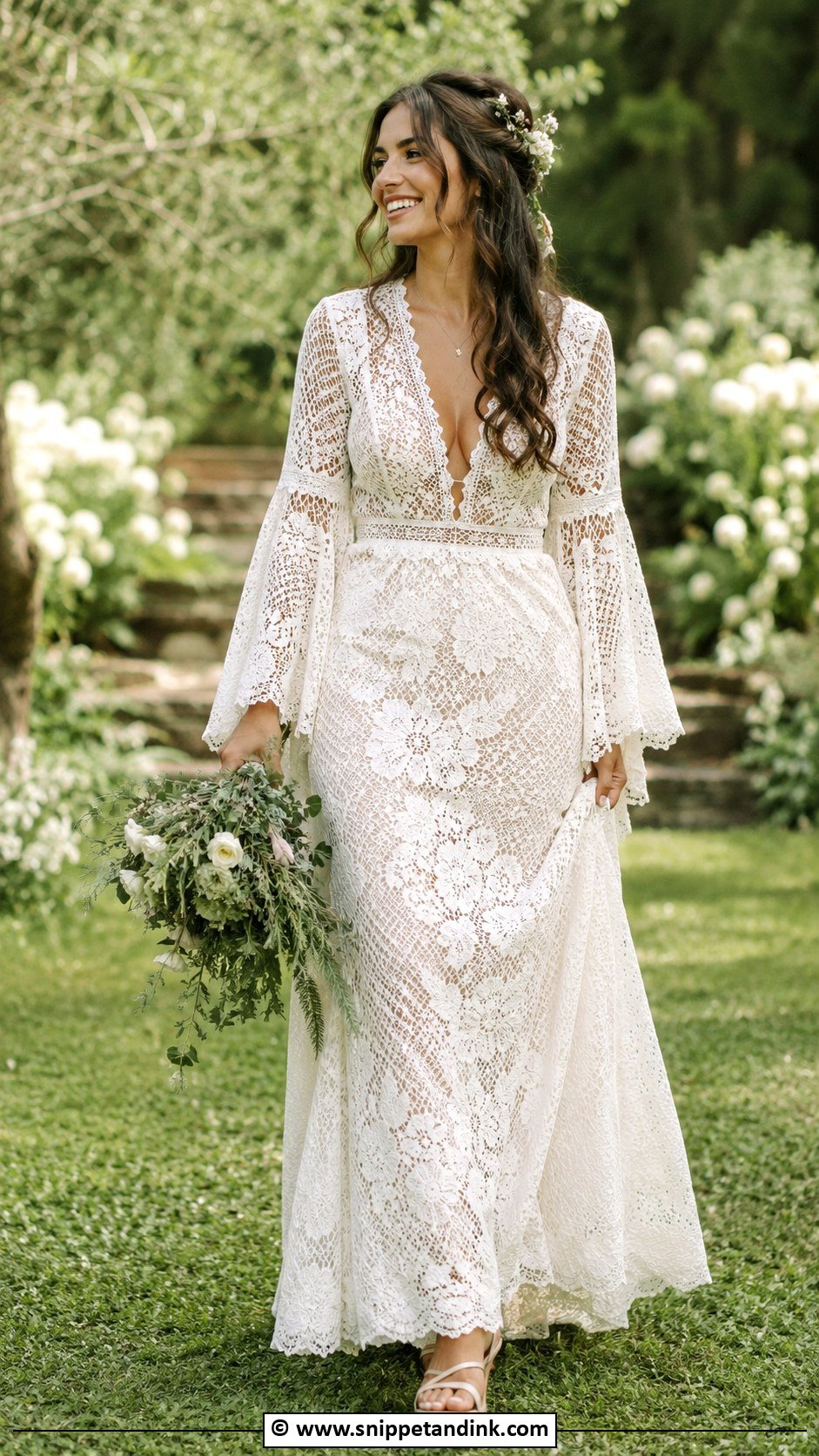 1970s Boho Lace Wedding Dress - Snippet and Ink - 25 Vintage Style Wedding Dresses
