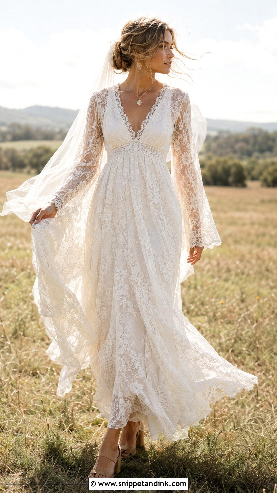 1970s Boho Lace Wedding Dress - Snippet and Ink - 20 Unique Vintage Elegant Wedding Dresses