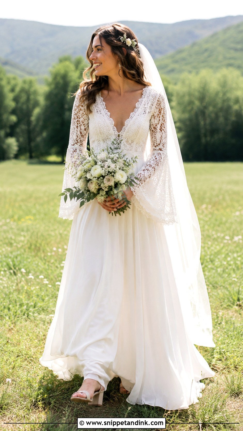 1970s Boho Lace Wedding Dress - Snippet and Ink - 20 Vintage Inspired Wedding Dress Ideas