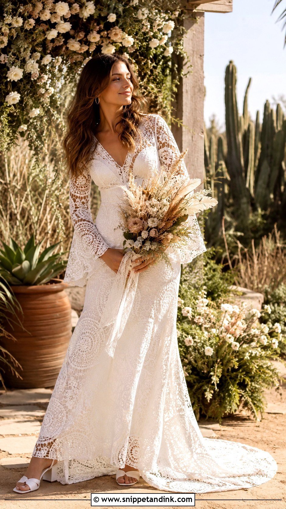 1970s Boho Lace Wedding Dress - Snippet and Ink - 25 Vintage Wedding Dress Aesthetic Ideas