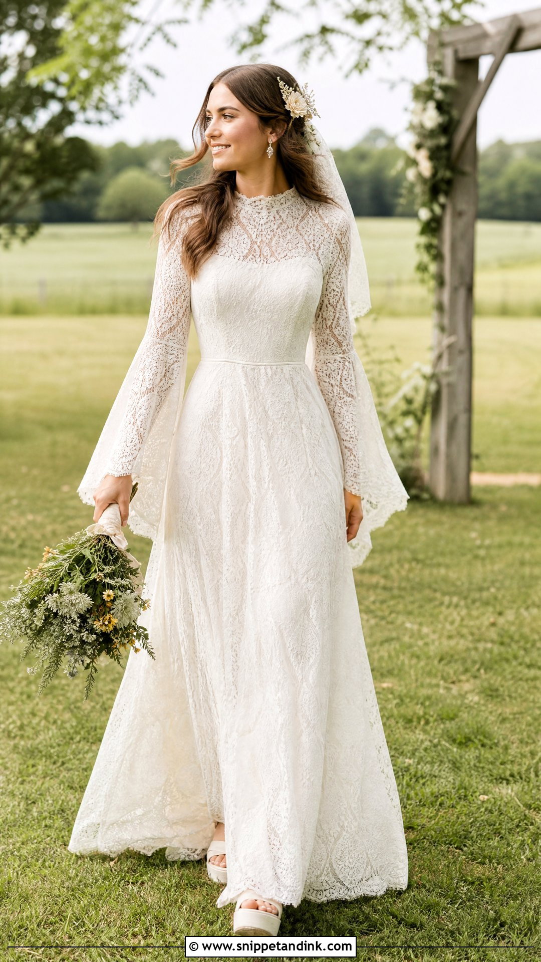 1970s Boho Lace Wedding Gown - Snippet and Ink - 20 Vintage Classy Wedding Gown Ideas