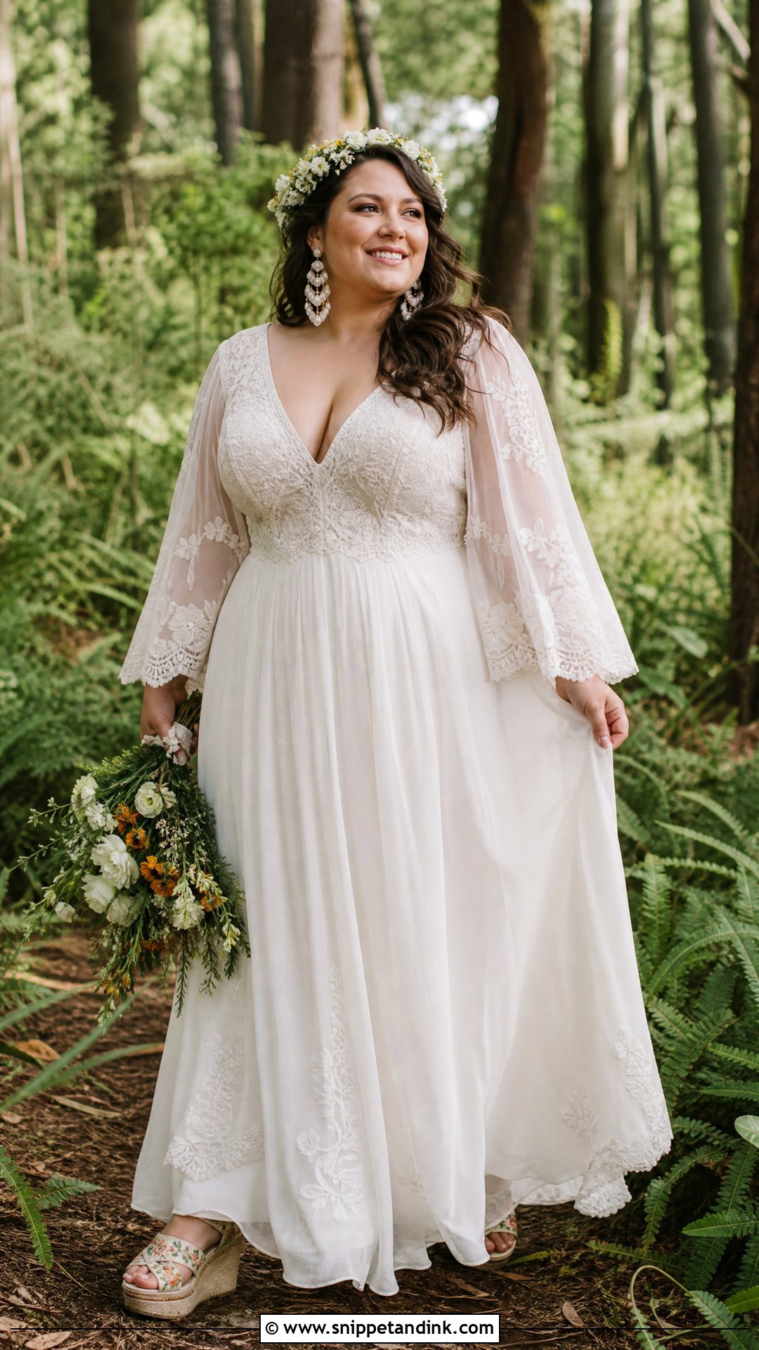1970s Boho Plus Size Wedding Dress - Snippet and Ink - 20 Vintage Plus Size Wedding Dresses