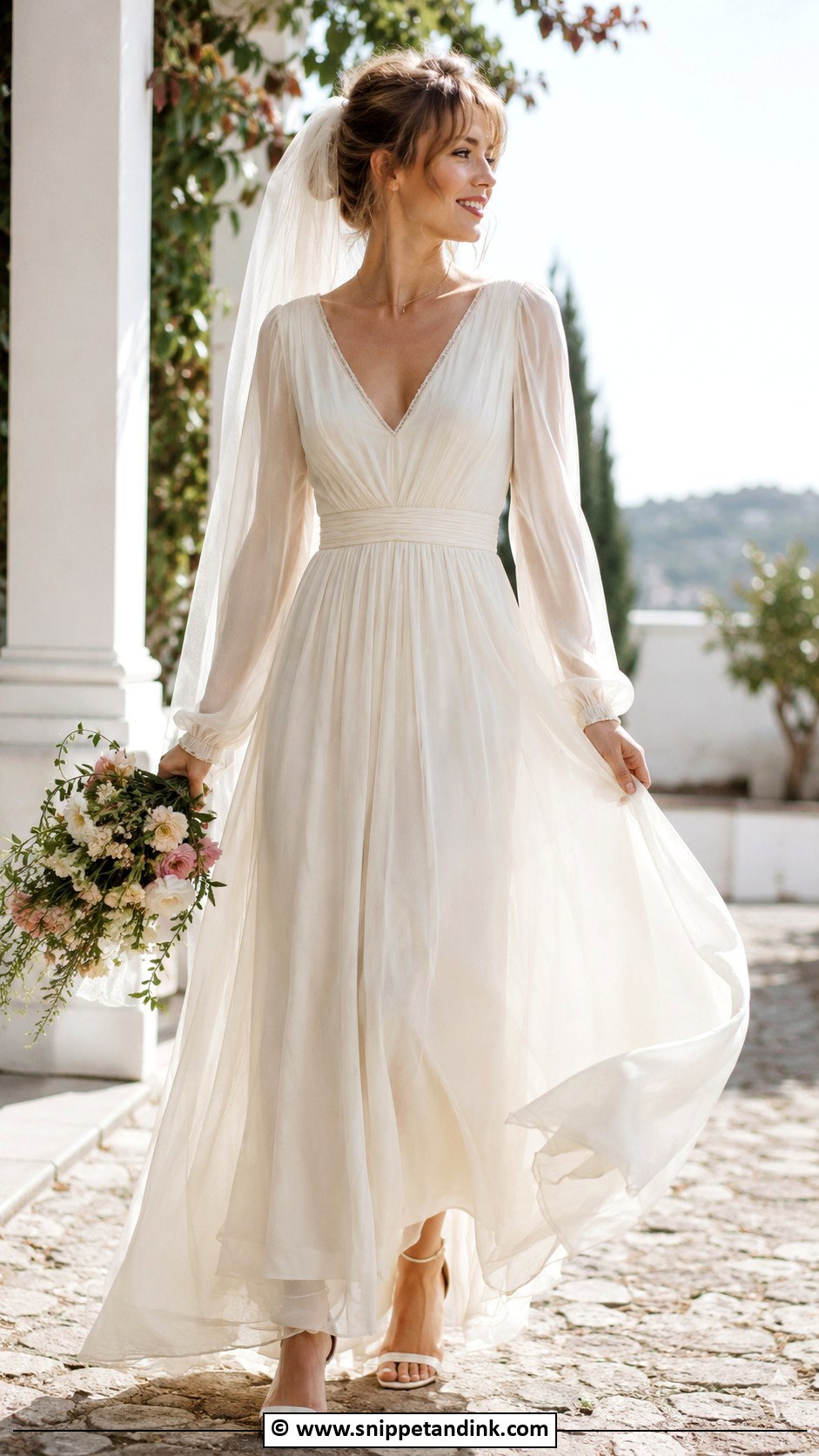 1970s Chiffon Wedding Dress - Snippet and Ink - 25 1970s Wedding Dress Ideas