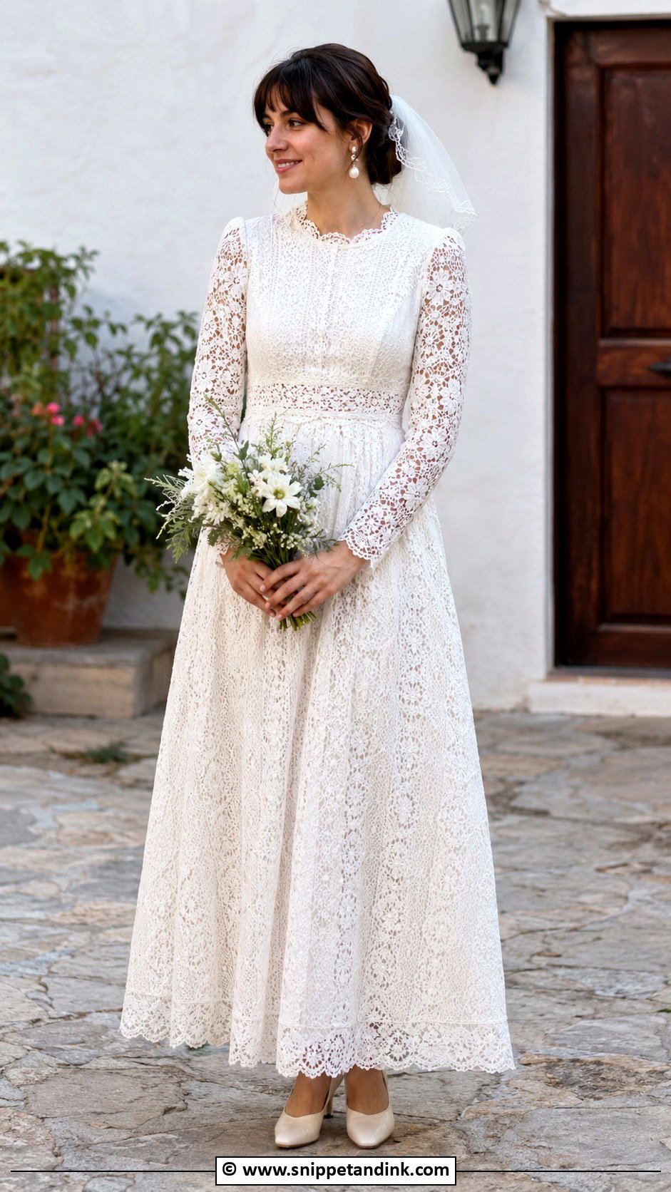 1970s Cotton Lace Wedding Dress - Snippet and Ink - 30 Vintage Wedding Dress 1970s Ideas