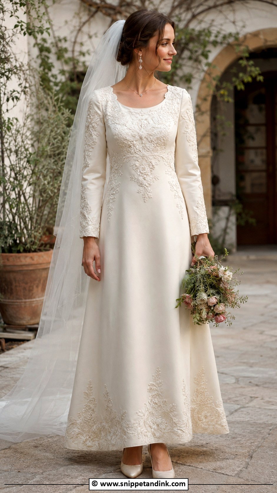 1970s Embroidered Wedding Dress - Snippet and Ink - 25 1970s Wedding Dress Ideas