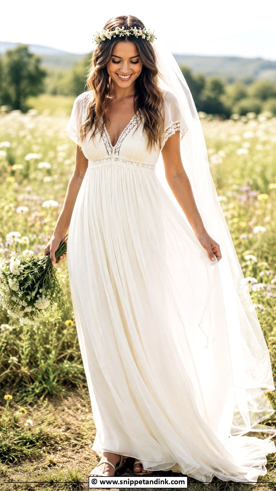 1970s Empire Waist Wedding Dress - Snippet and Ink - 30 Vintage Wedding Dress 1970s Ideas