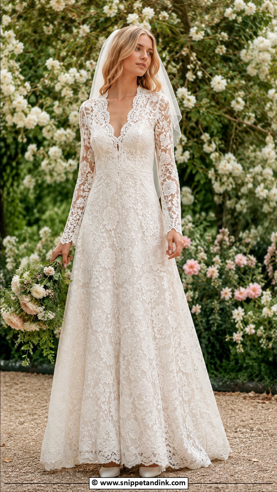 1970s Floral Lace Wedding Dress - Snippet and Ink - 30 Vintage Wedding Dress 1970s Ideas