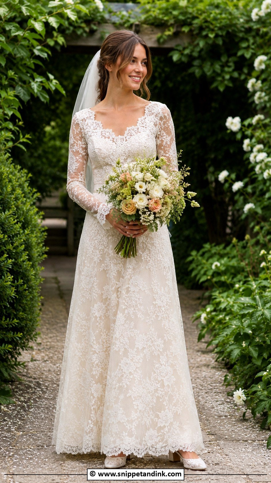 1970s Floral Lace Wedding Dress - Snippet and Ink - 25 1970s Wedding Dress Ideas