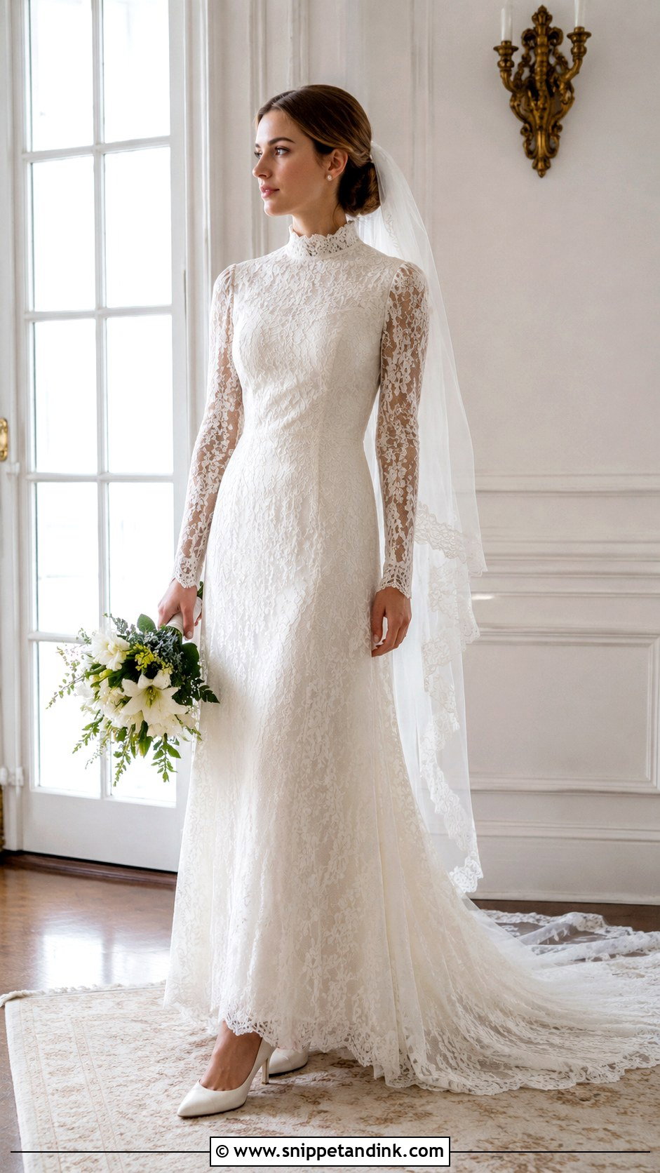 1970s High Neck Wedding Dress - Snippet and Ink - 25 Vintage Wedding Dress Aesthetic Ideas