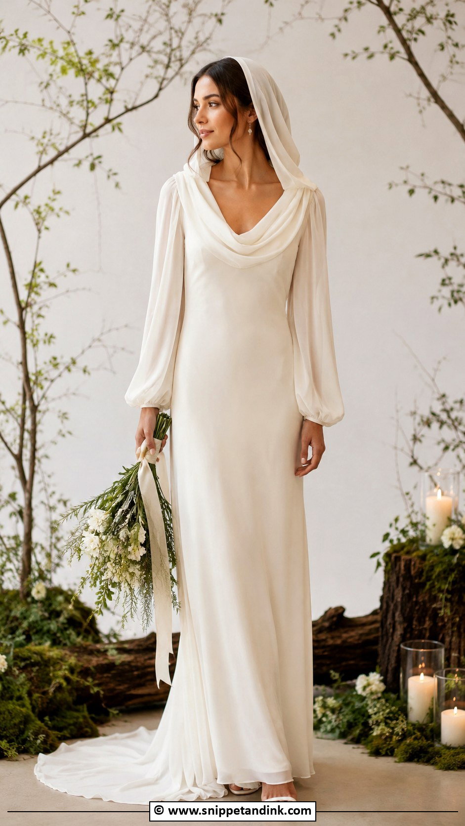 1970s Hooded Wedding Dress - Snippet and Ink - 30 Vintage Wedding Dress 1970s Ideas