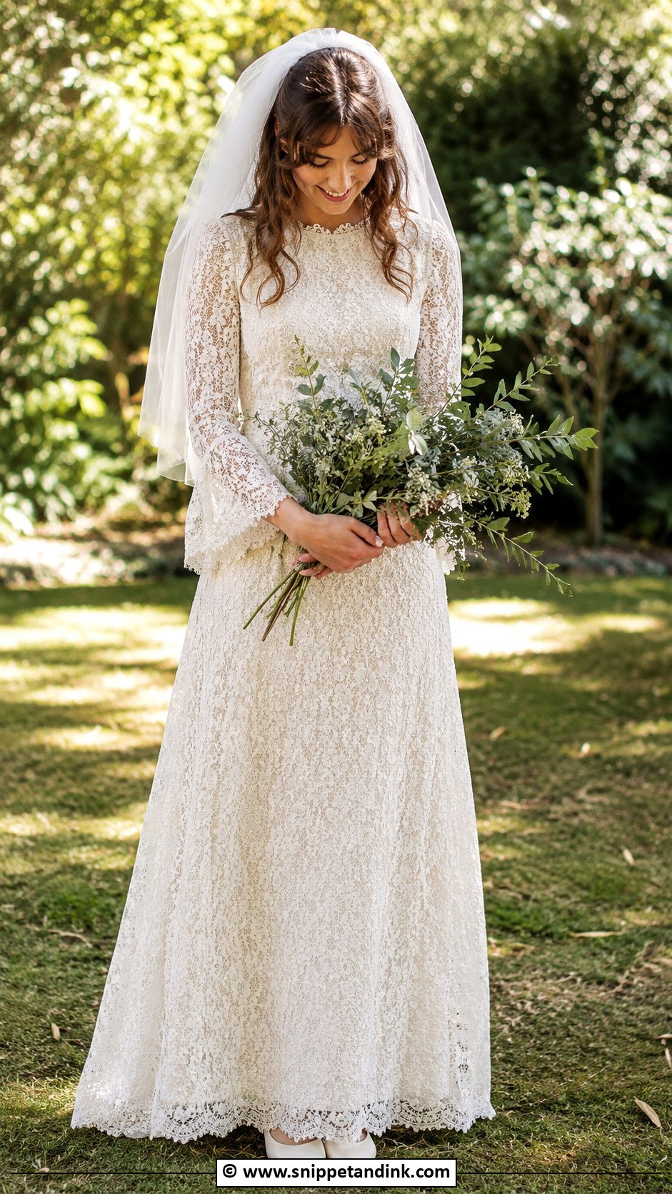 1970s Lace Overlay Wedding Dress - Snippet and Ink - 30 Vintage Wedding Dress 1970s Ideas