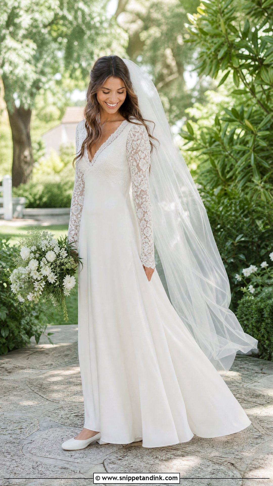 1970s Lace Sleeve Bride Dress - Snippet and Ink - 25 Vintage Bride Dress Ideas