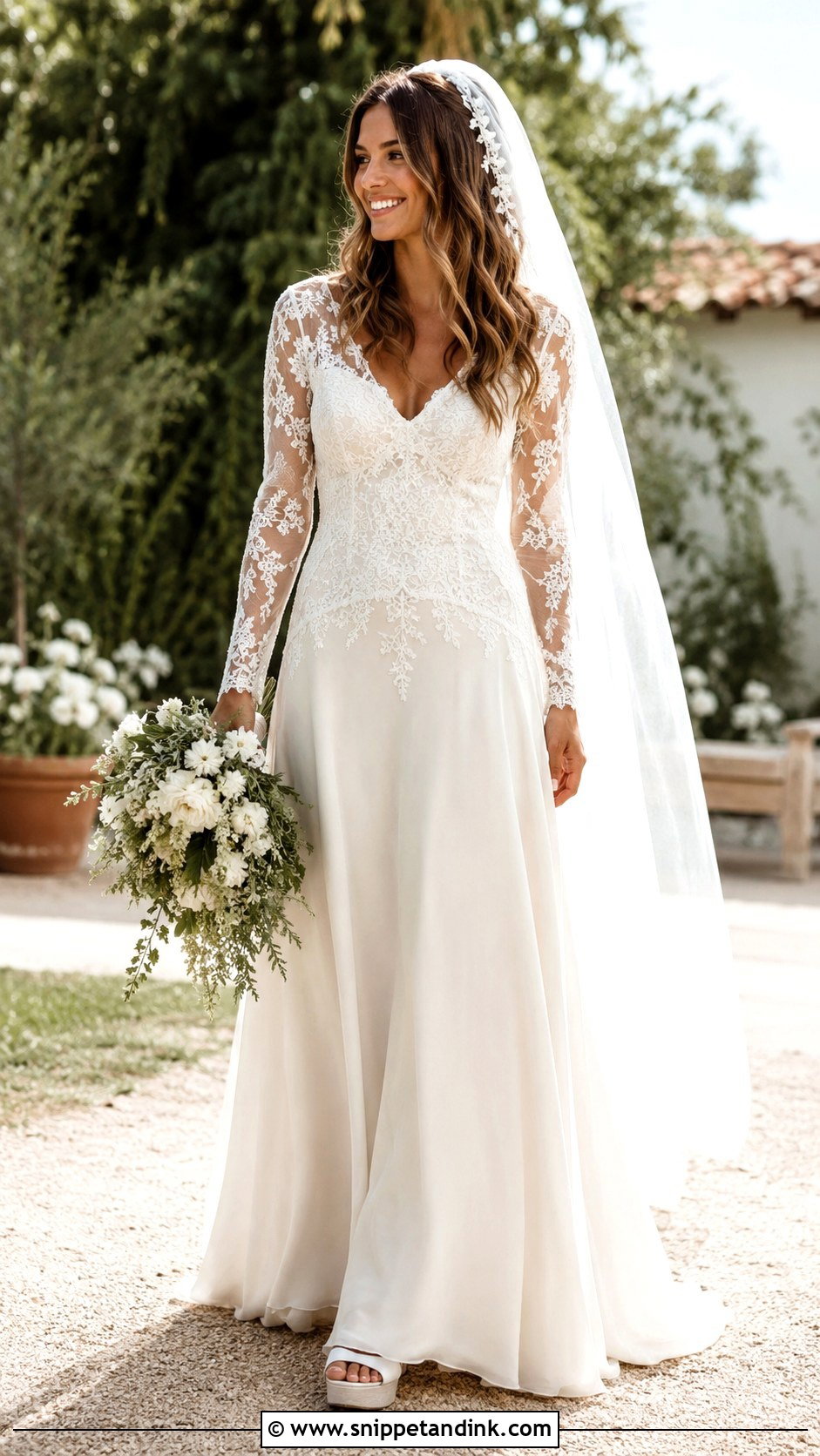 1970s Lace Sleeve Wedding Dress - Snippet and Ink - 25 Retro Wedding Dress Ideas