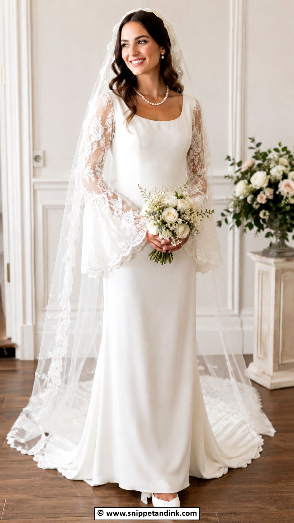 1970s Lace Sleeve Wedding Dress - Snippet and Ink - 25 1970s Wedding Dress Ideas