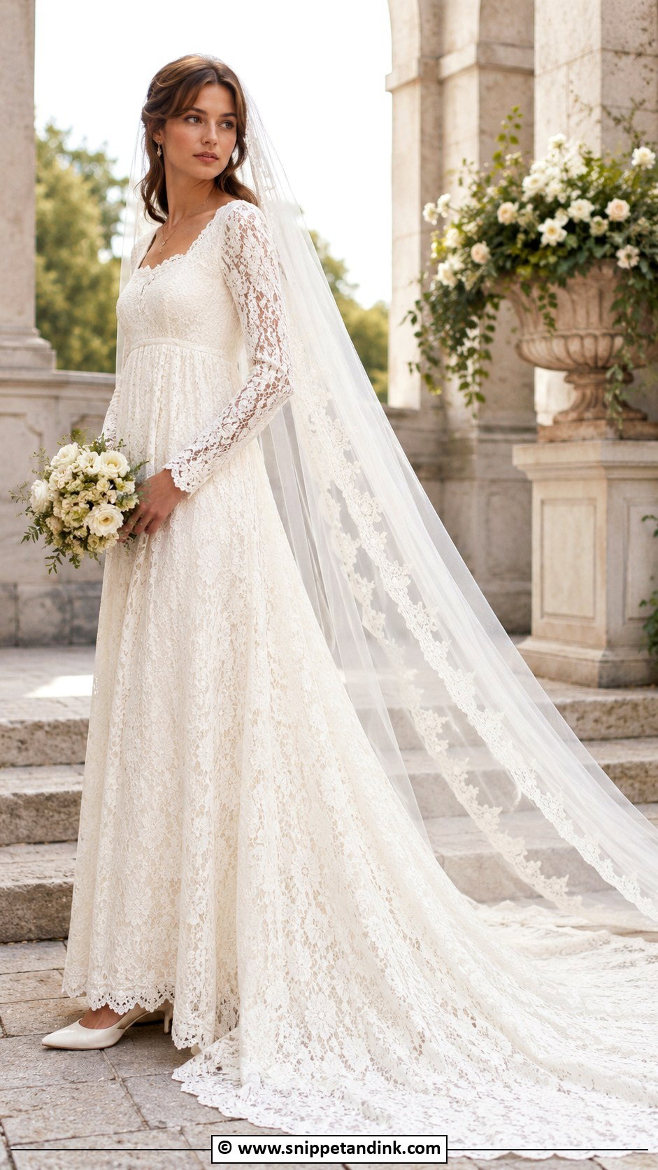 1970s Long Train Wedding Dress - Snippet and Ink - 30 Vintage Wedding Dress 1970s Ideas