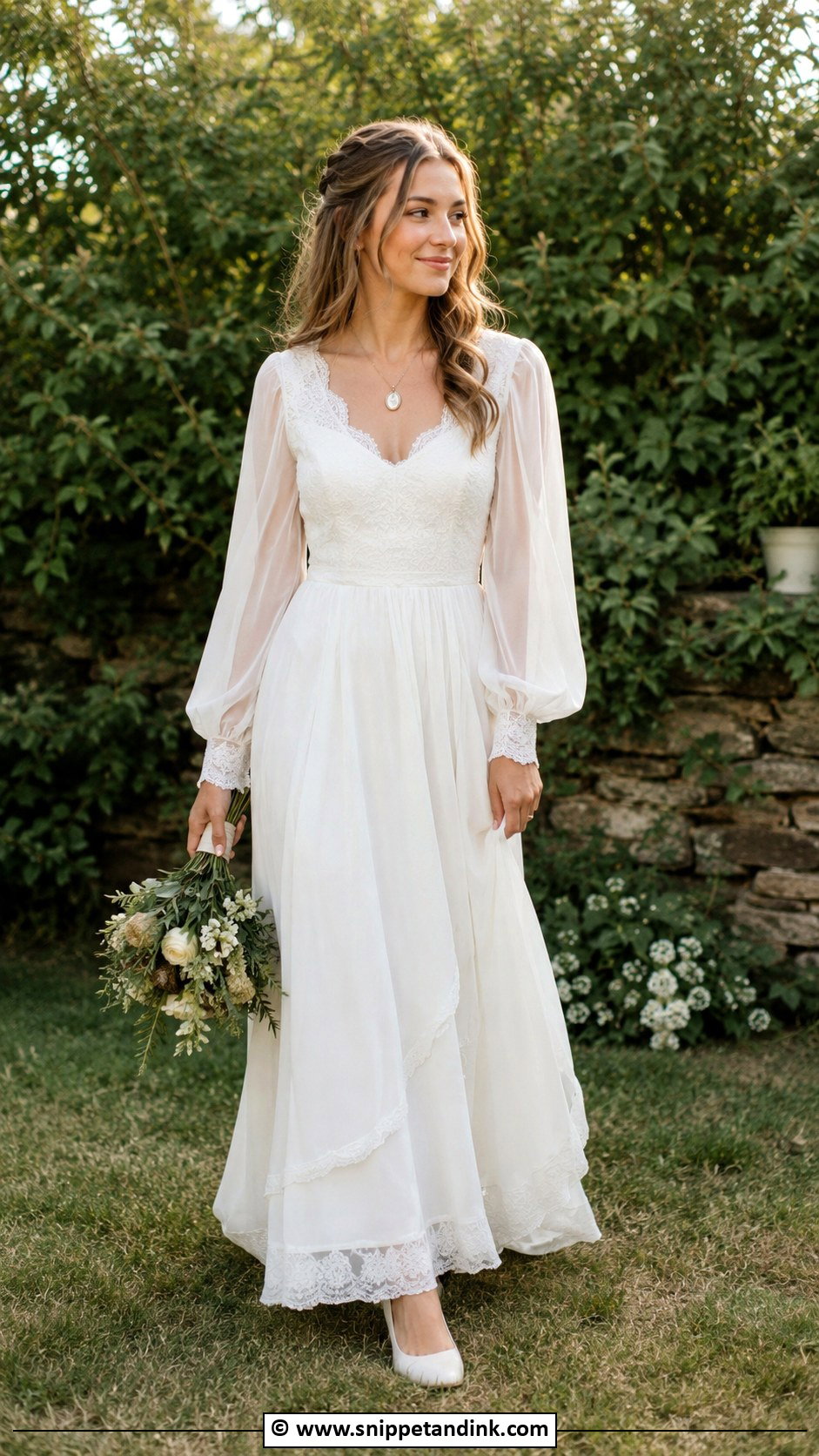 1970s Peasant Sleeve Wedding Dress - Snippet and Ink - 25 1970s Wedding Dress Ideas