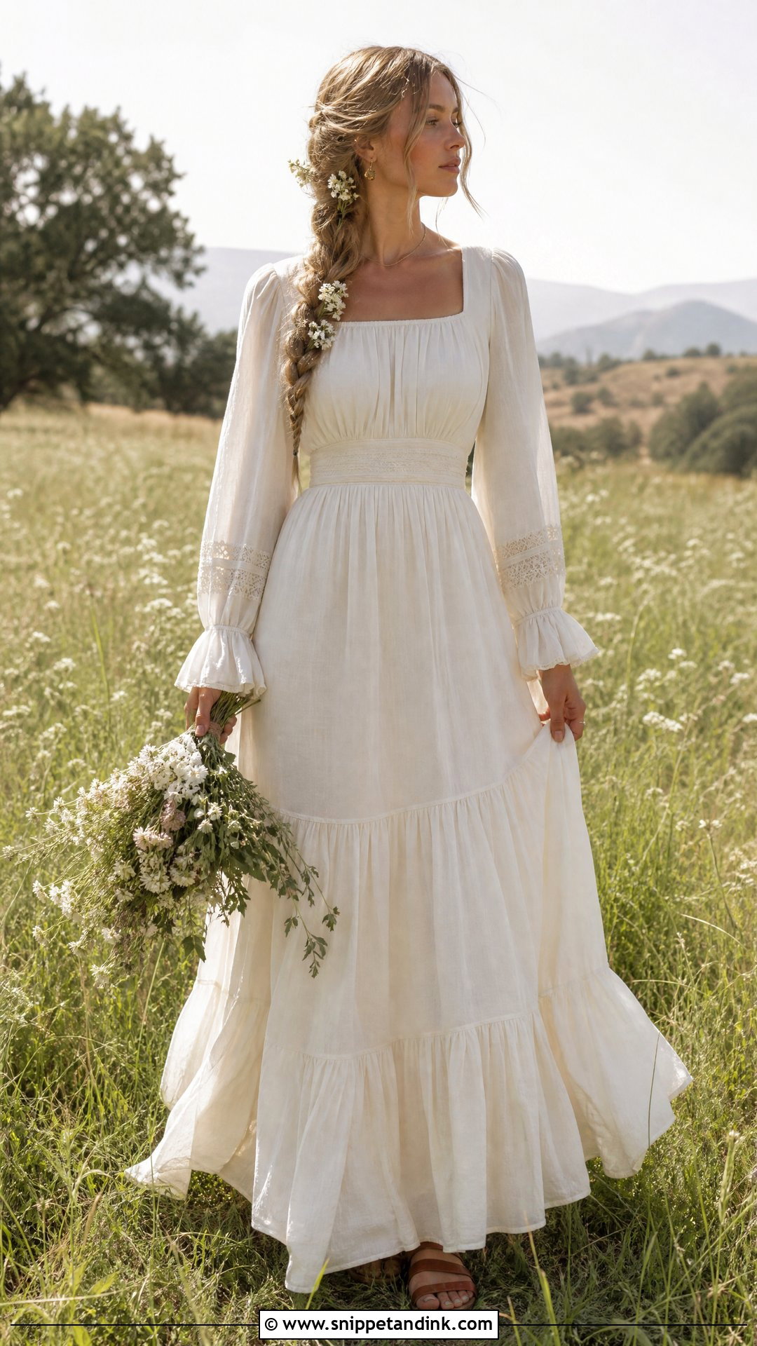 1970s Prairie Boho Vintage Wedding Dress - Snippet and Ink - 20 Unique Boho Vintage Wedding Dresses