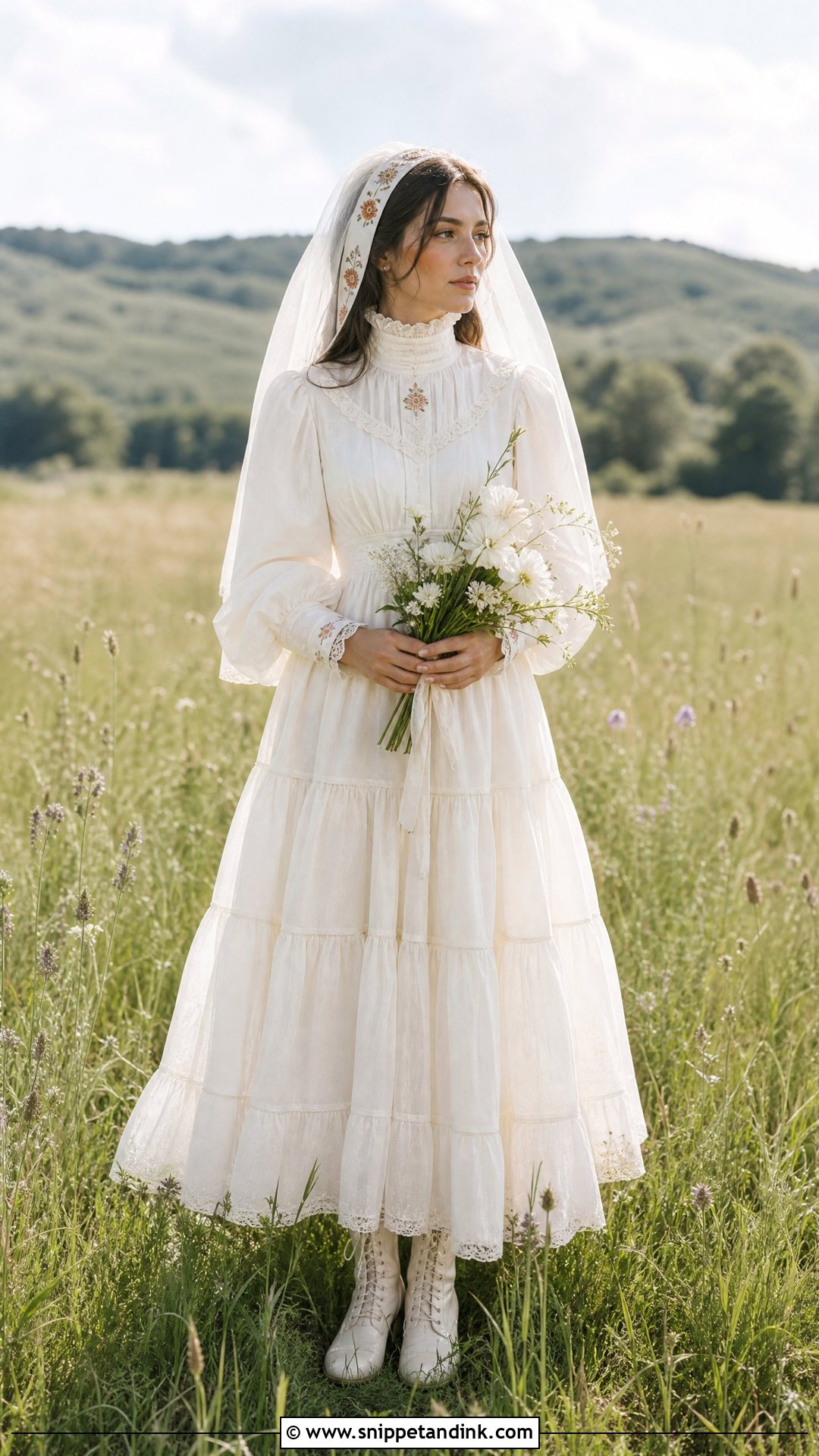 1970s Prairie Bridal Dress - Snippet and Ink - 20 Vintage Bridal Dresses
