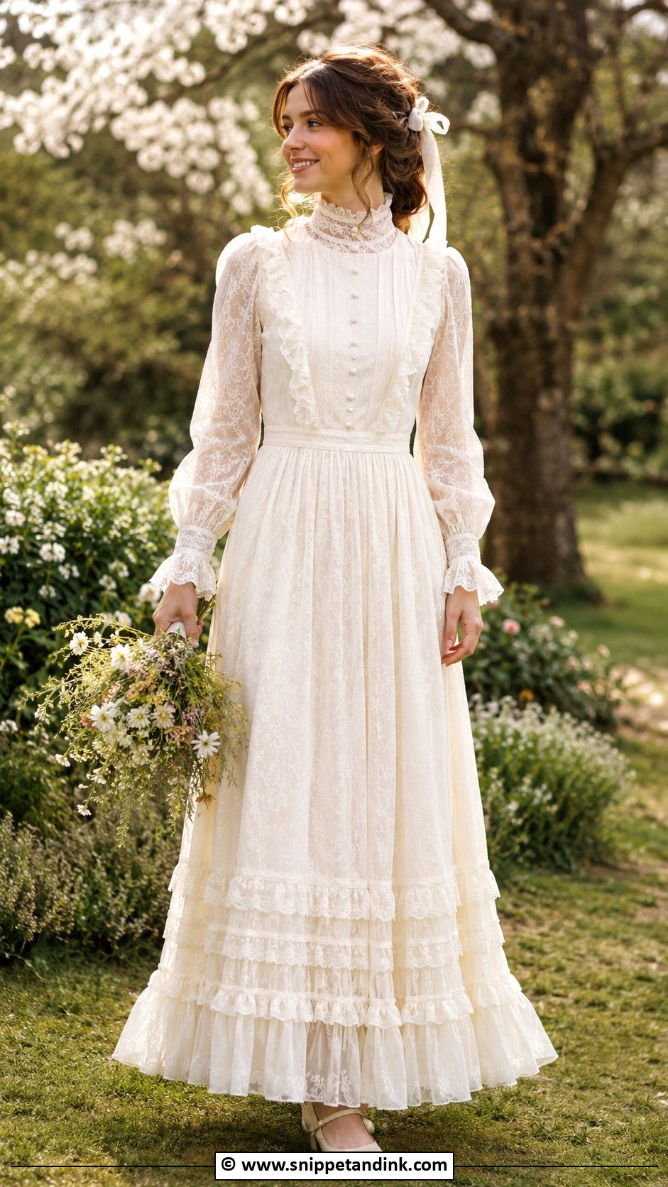 1970s Prairie Wedding Dress - Snippet and Ink - 25 1970s Wedding Dress Ideas