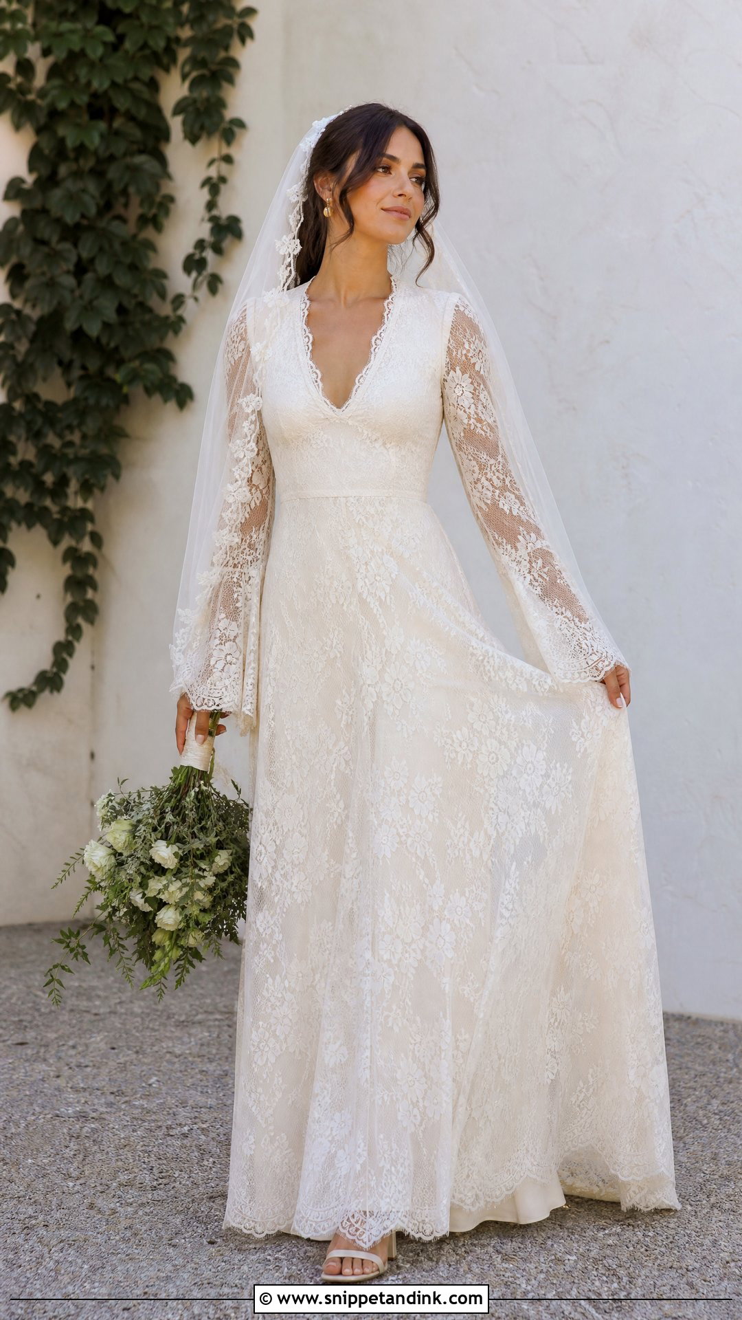 1970s Retro Bridal Boho Lace Gown - Snippet and Ink - 20 Retro Bridal Ideas