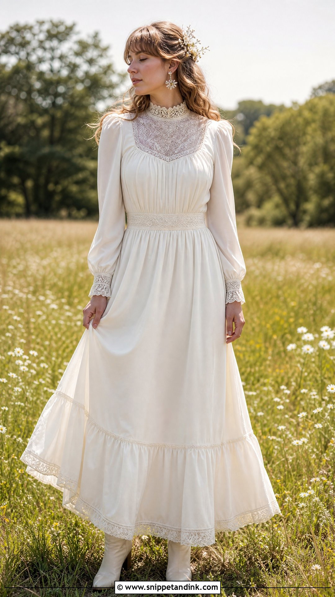 1970s Retro Bridal Prairie Dress - Snippet and Ink - 20 Retro Bridal Ideas