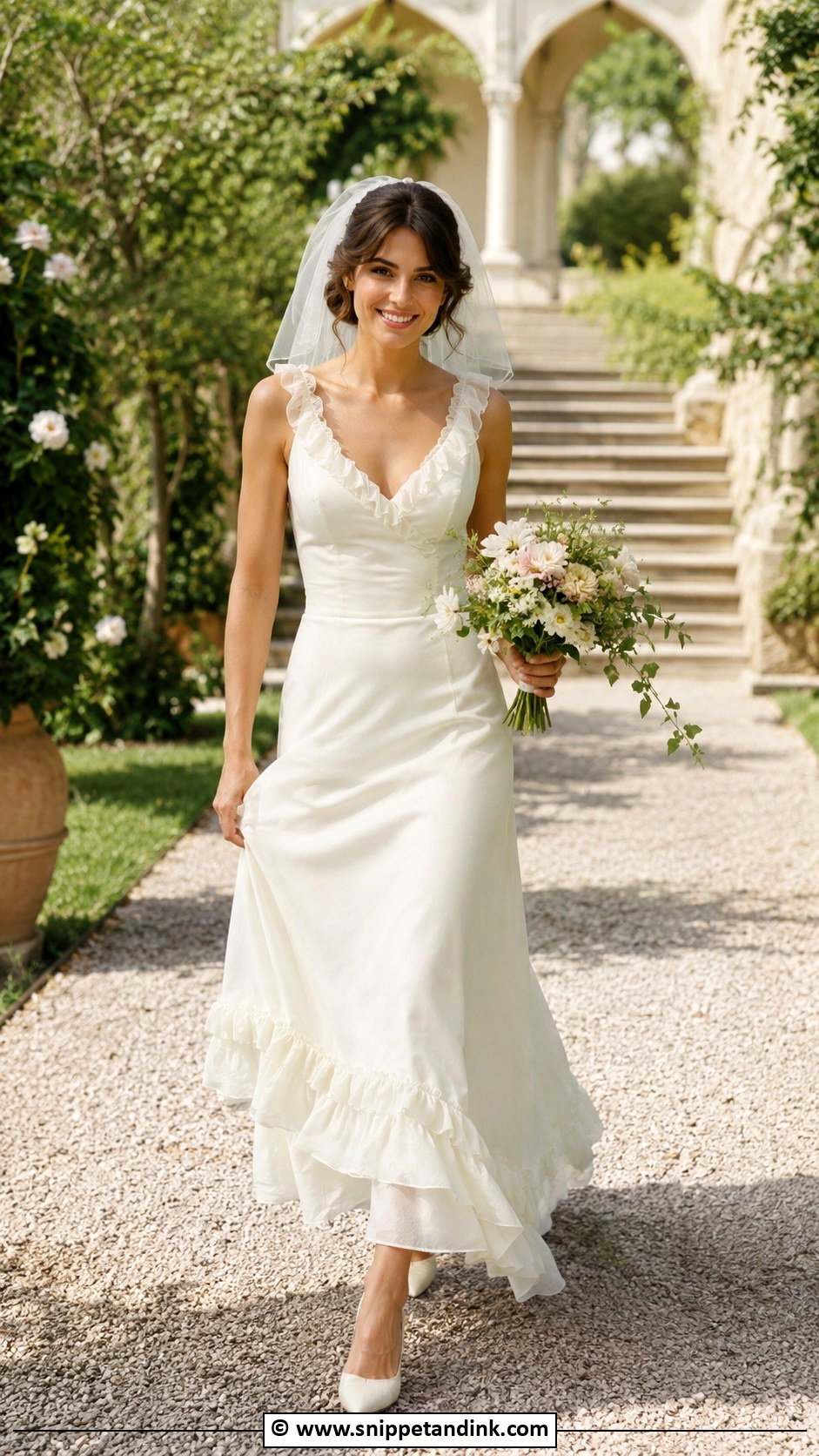 1970s Ruffle Hem Wedding Dress - Snippet and Ink - 30 Vintage Wedding Dress 1970s Ideas