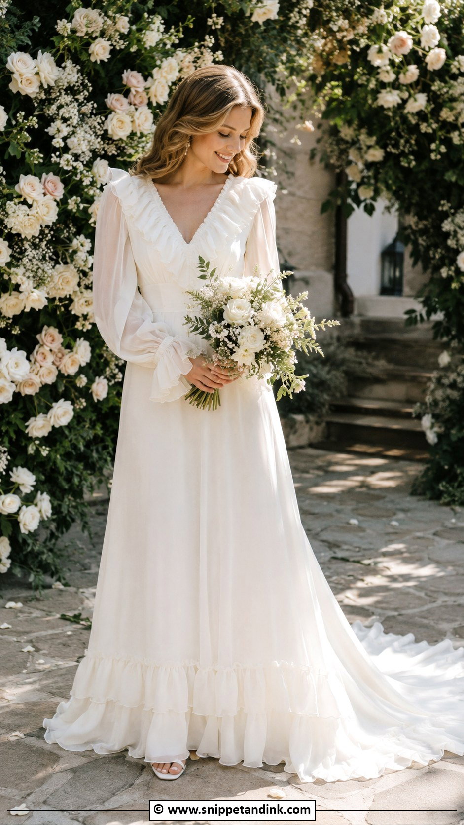 1970s Ruffle Wedding Dress - Snippet and Ink - 25 1970s Wedding Dress Ideas