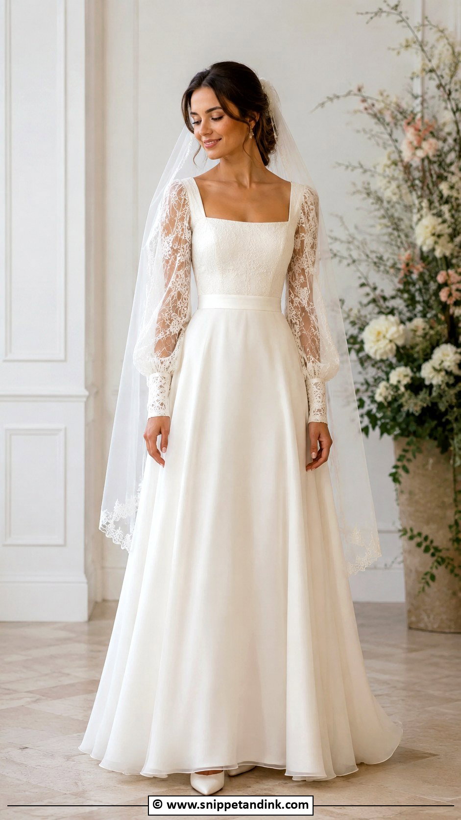1970s Sheer Sleeve Wedding Dress - Snippet and Ink - 30 Vintage Wedding Dress 1970s Ideas