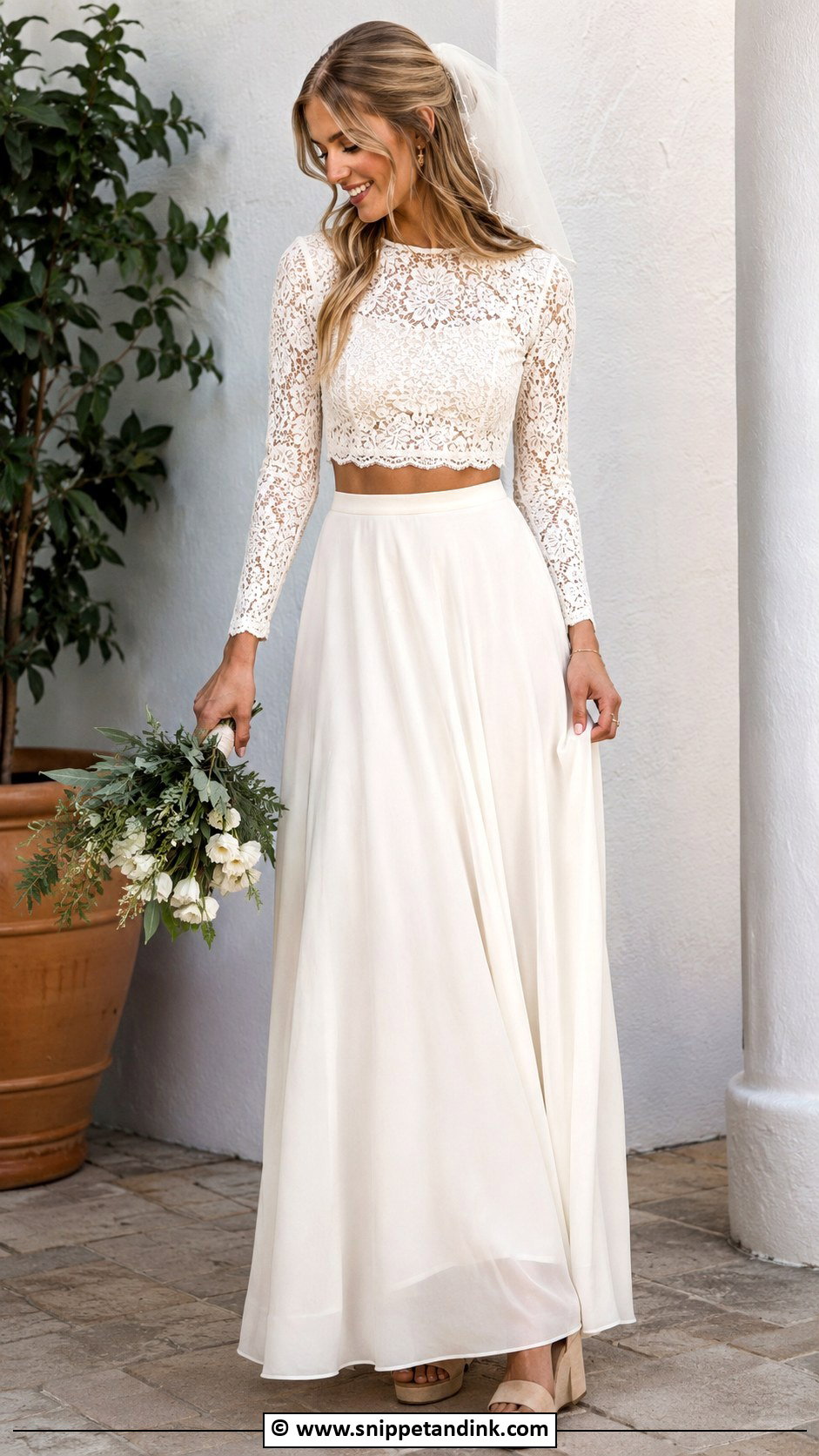 1970s Two Piece Wedding Dress - Snippet and Ink - 25 1970s Wedding Dress Ideas