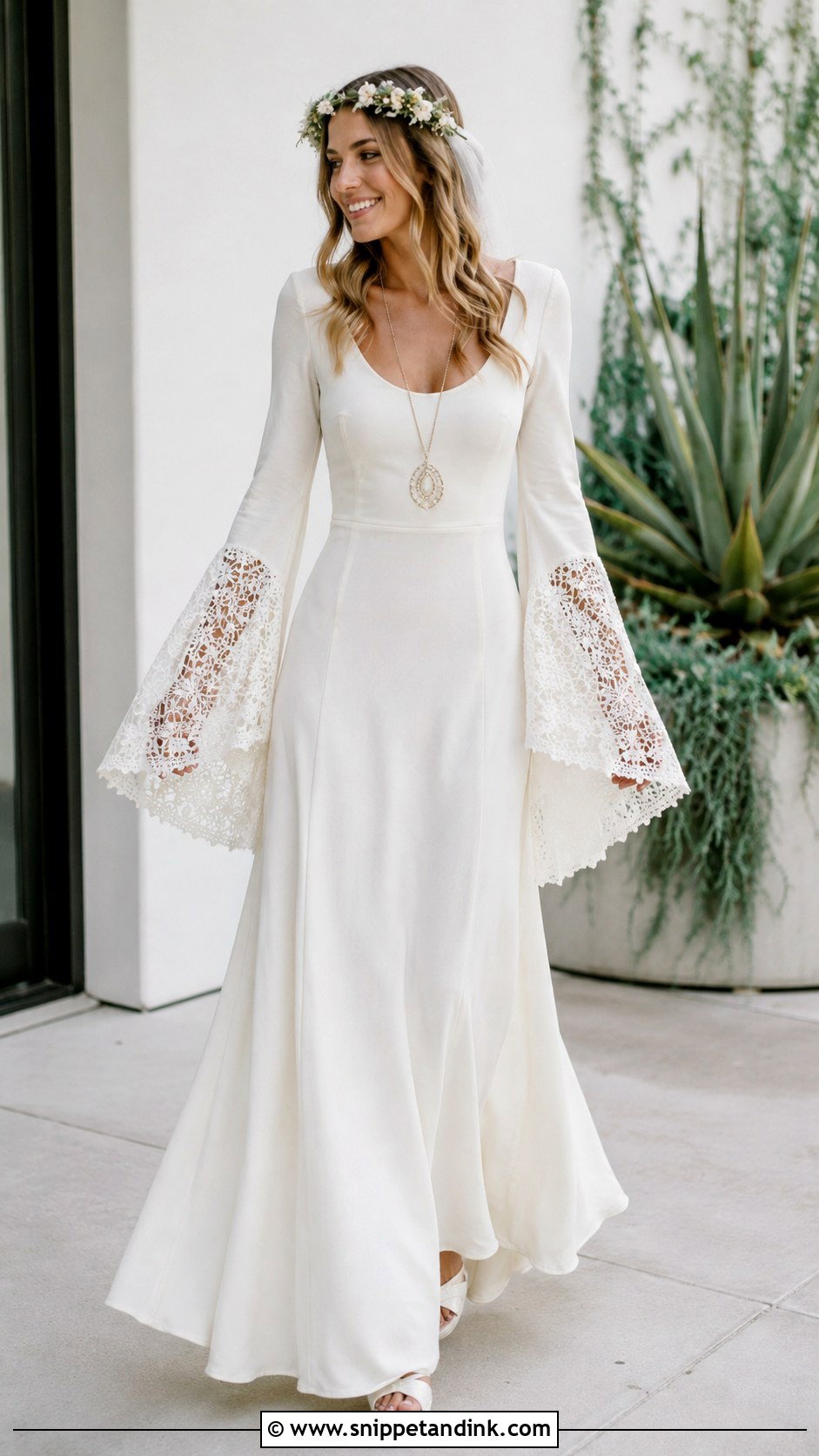 1971 Bell Sleeve Wedding Dress - Snippet and Ink - 20 1971 Wedding Dresses